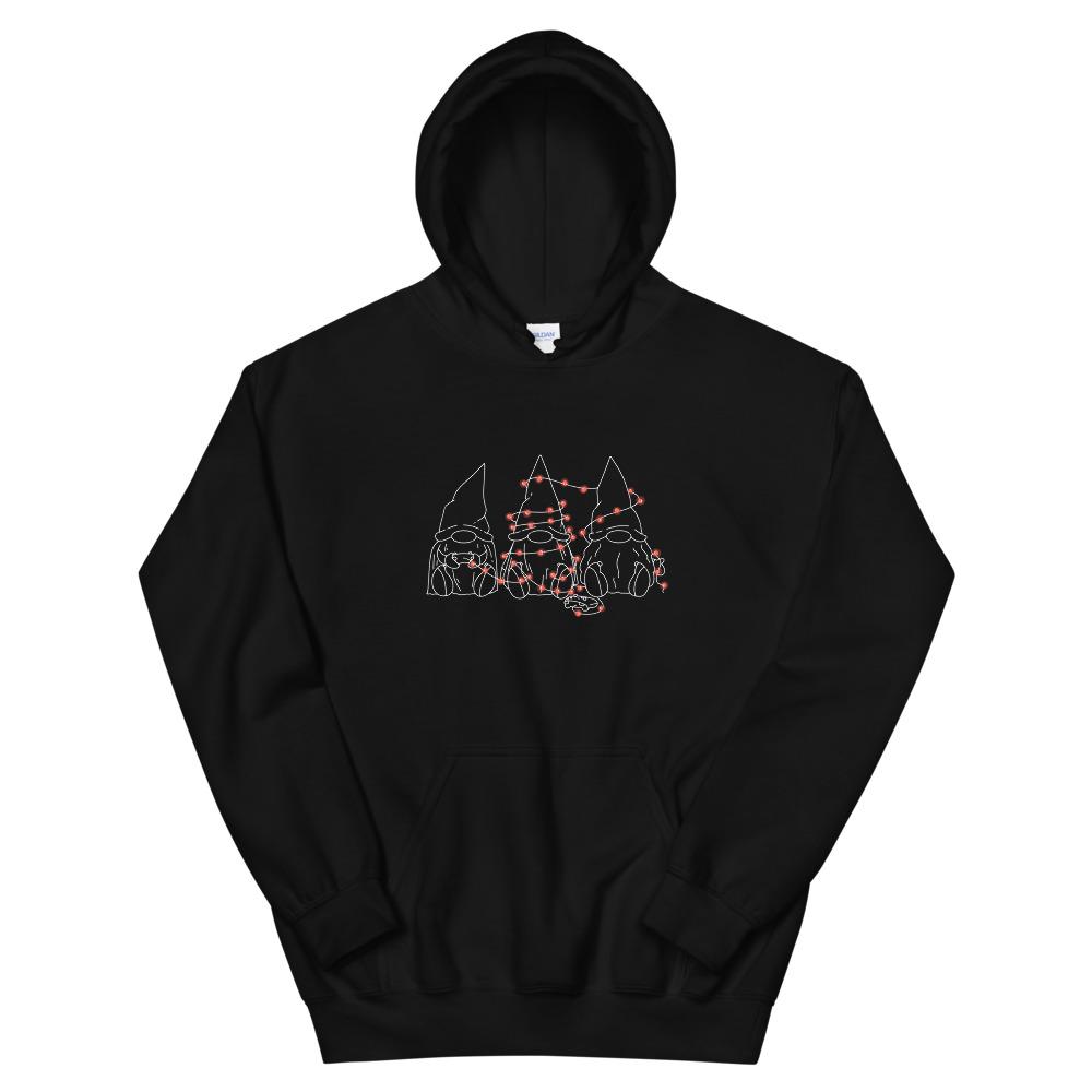 Gamer Gnome Christmas | Seasonal Unisex Hoodie Threads and Thistles Inventory Black S