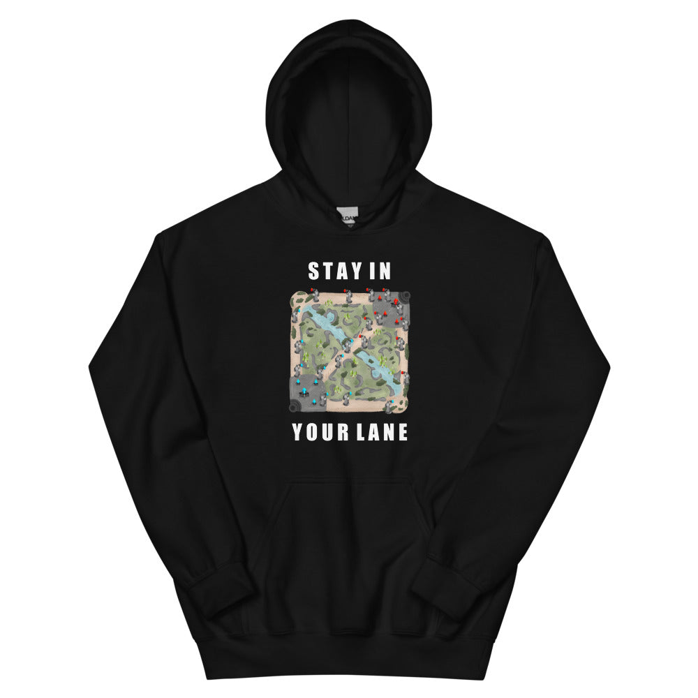 Stay In Your Lane | Unisex Hoodie | League of Legends Threads and Thistles Inventory Black S