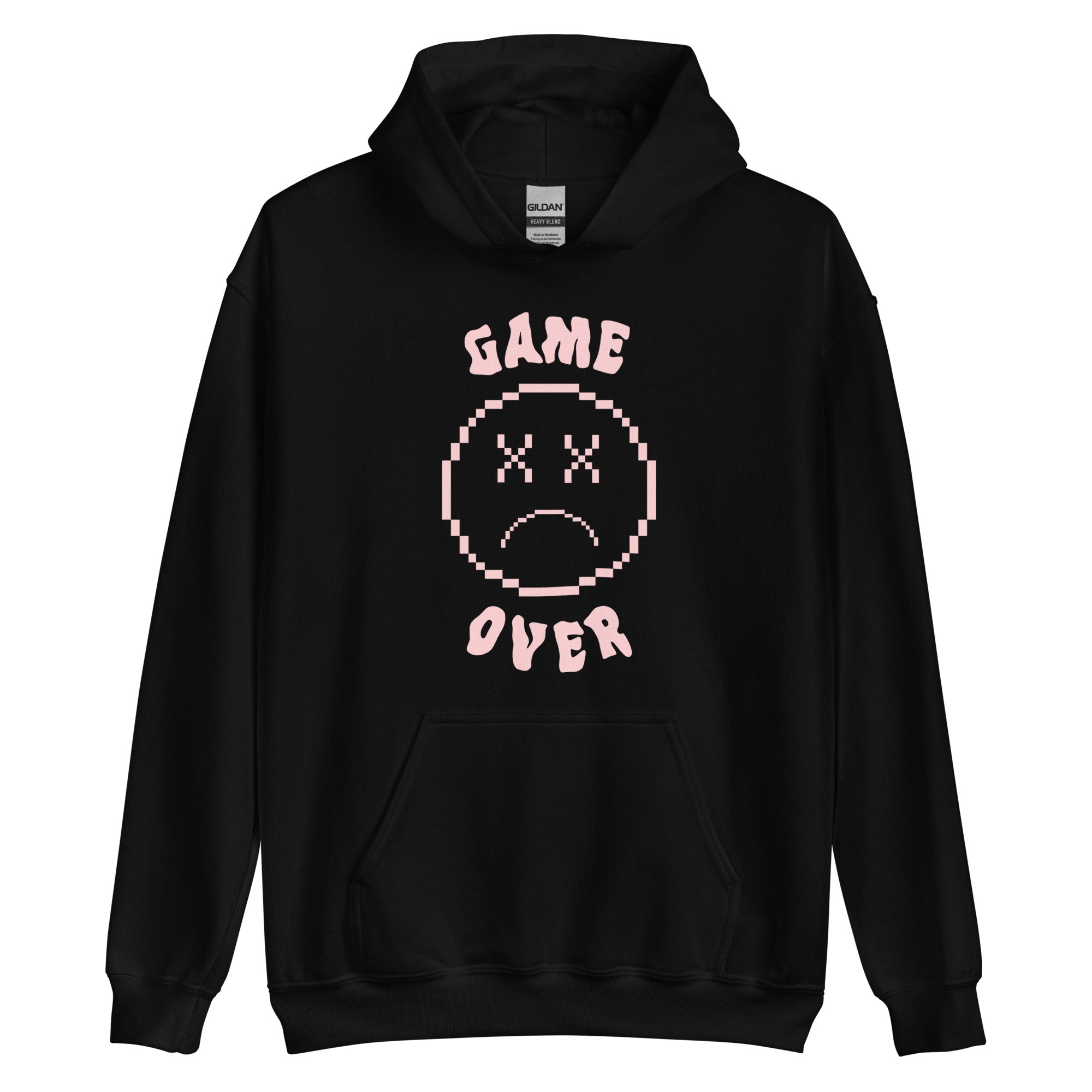 Game Over Smiley | Unisex Hoodie Threads and Thistles Inventory Black S