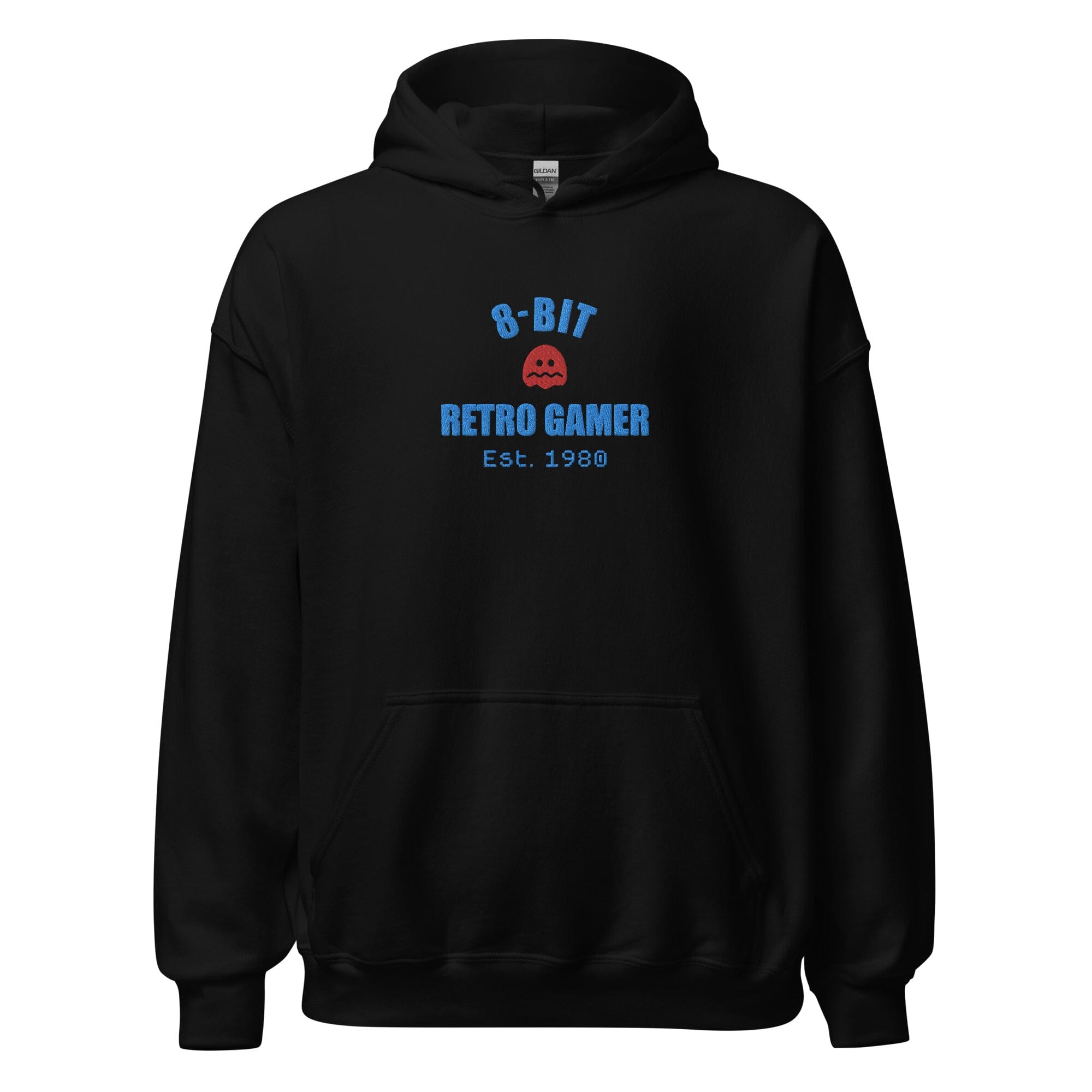 8-Bit Retro Gamer | Embroidered Unisex Hoodie | Retro Gaming Threads & Thistles Inventory Black S