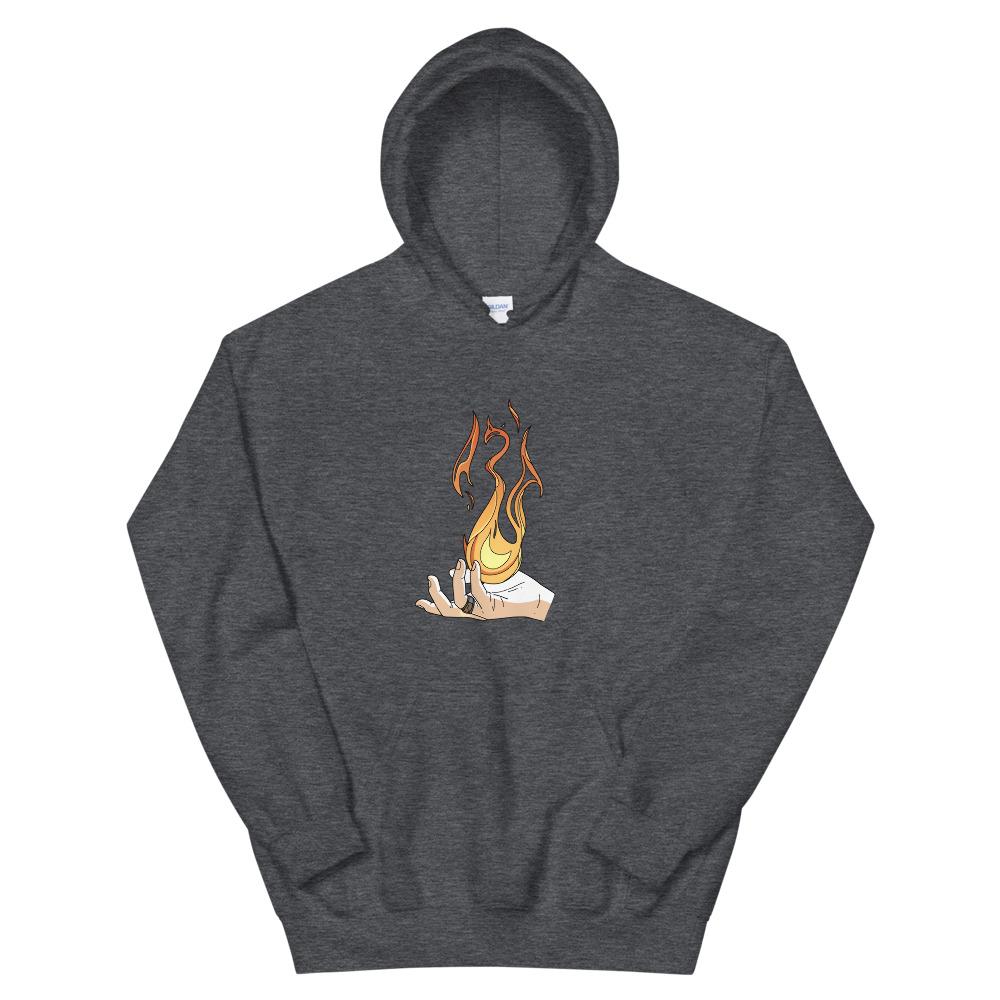 Destruction Spell | Unisex Hoodie | Skyrim Threads and Thistles Inventory Dark Heather S