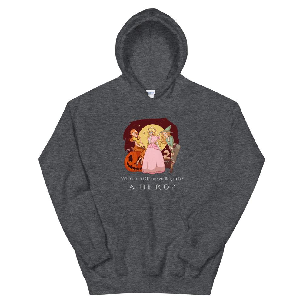 Pretending to be a Hero | Unisex Hoodie Threads and Thistles Inventory Dark Heather S