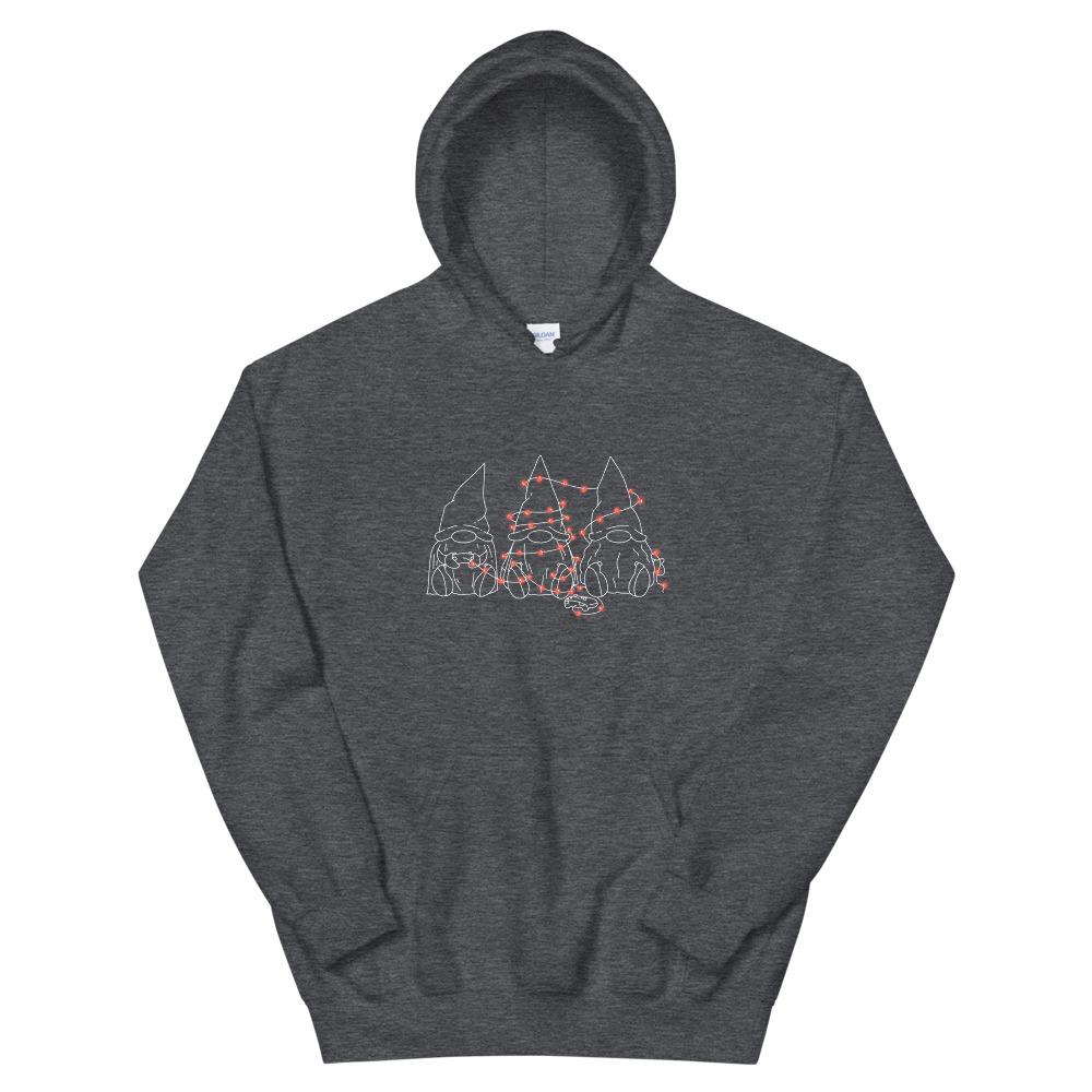 Gamer Gnome Christmas | Seasonal Unisex Hoodie Threads and Thistles Inventory Dark Heather S