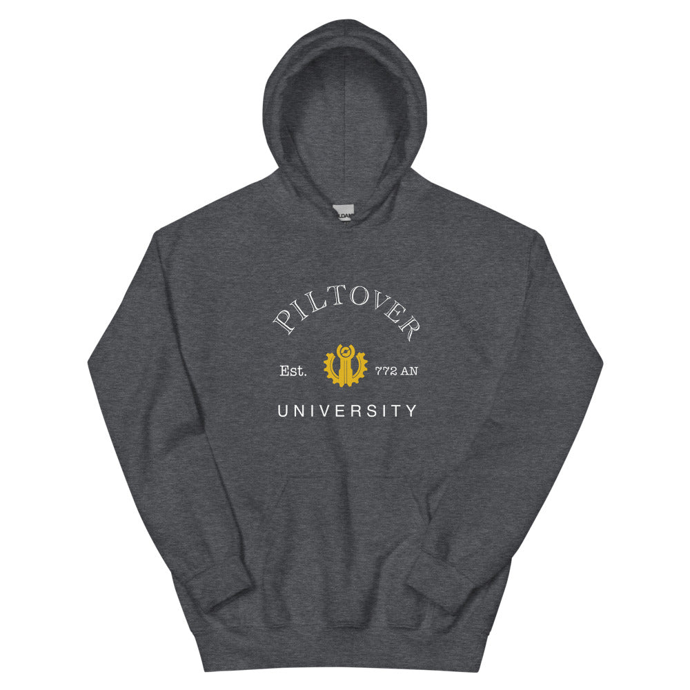 Piltover University | Unisex Hoodie | League of Legends Threads and Thistles Inventory Dark Heather S