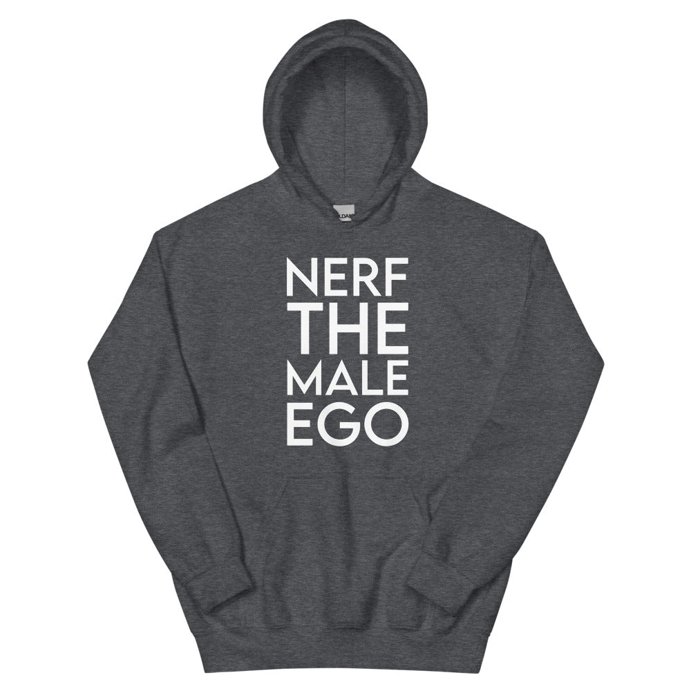 Nerf the Male Ego | Unisex Hoodie | Feminist Gamer Threads and Thistles Inventory Dark Heather S