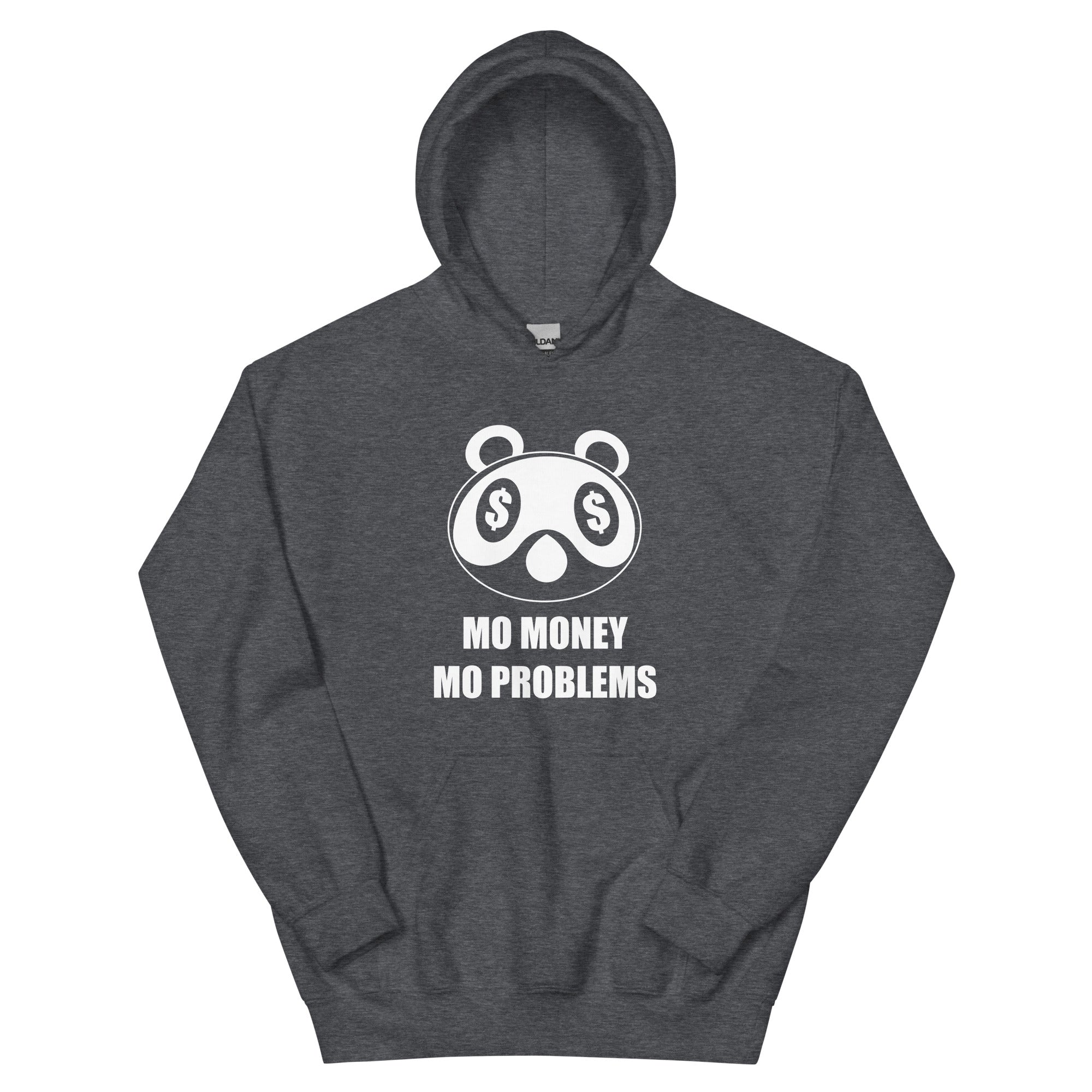 Mo Money Mo Problems | Unisex Hoodie | Animal Crossing Threads and Thistles Inventory Dark Heather S