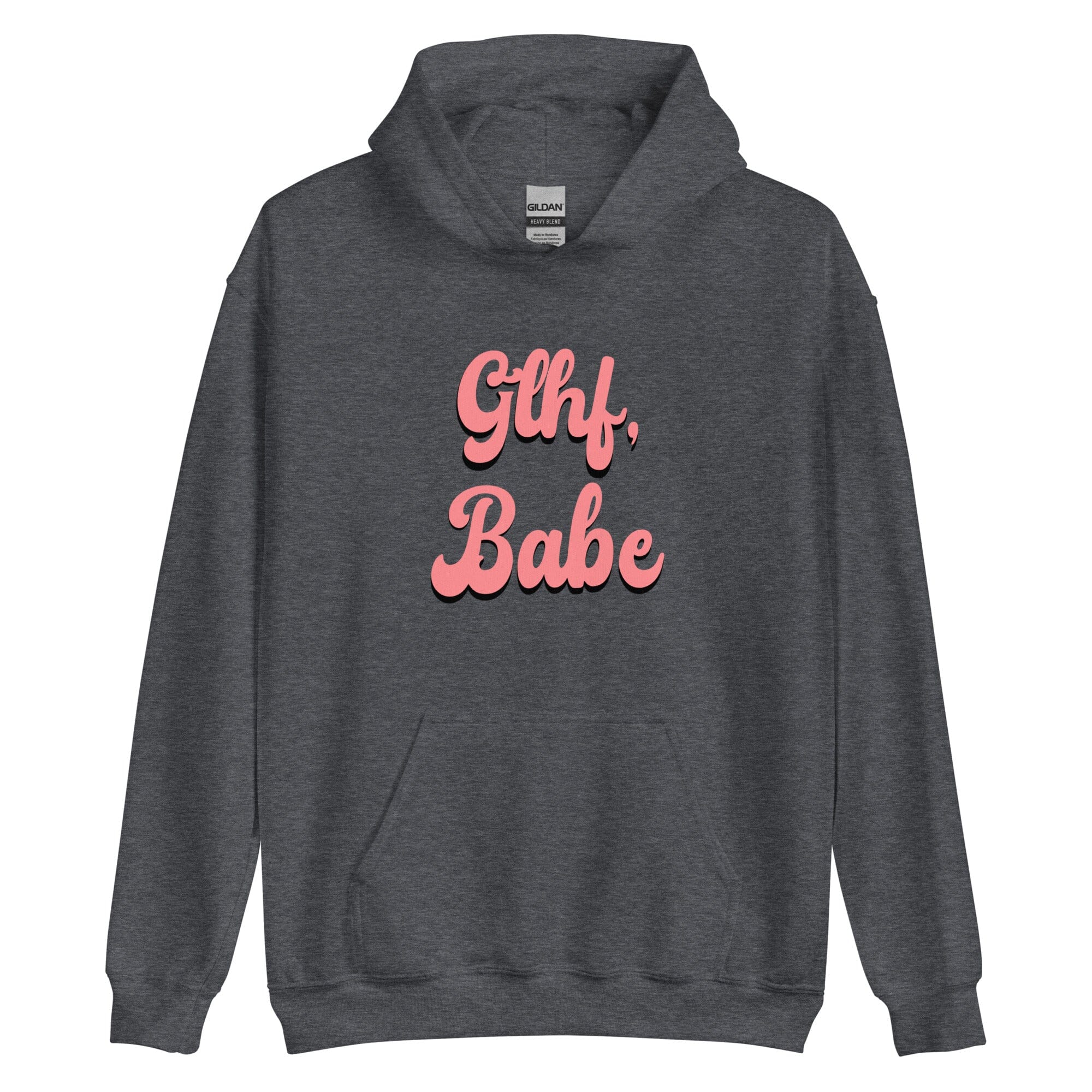 GLHF, Babe | Unisex Hoodie | Gamer Affirmations Threads & Thistles Inventory Dark Heather S