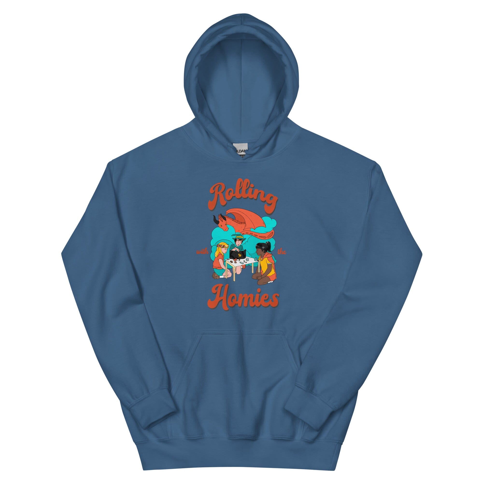 Rolling with the Homies | Unisex Hoodie | Retro Gaming Threads & Thistles Inventory Indigo Blue S