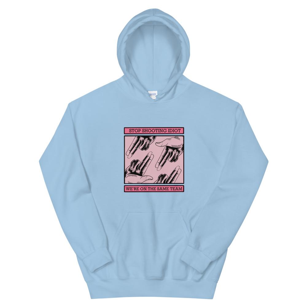 Same Team | Unisex Hoodie | FPS/TPS Threads and Thistles Inventory Light Blue S 
