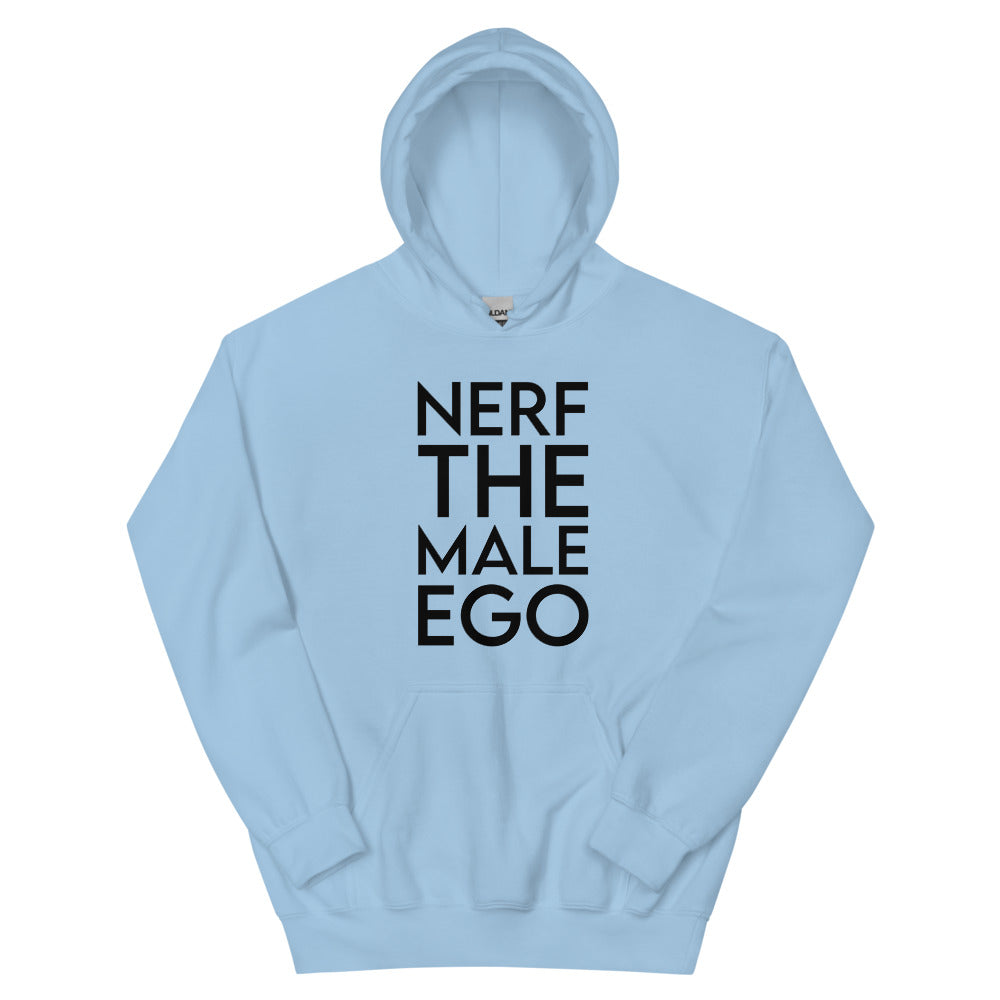 Nerf the Male Ego | Unisex Hoodie | Feminist Gamer Threads and Thistles Inventory Light Blue S