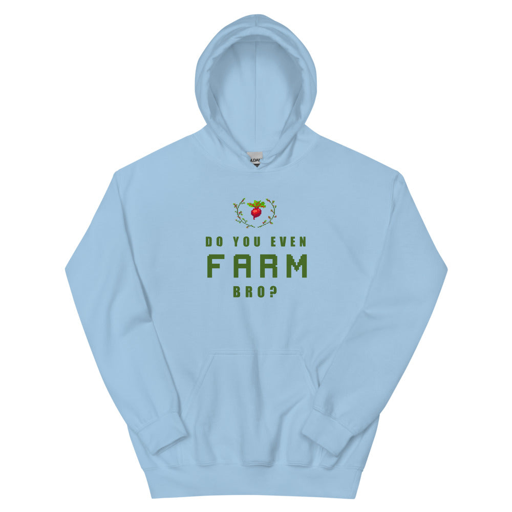 Do You Even Farm, Bro? | Unisex Hoodie | Feminist Gamer Threads and Thistles Inventory Light Blue S