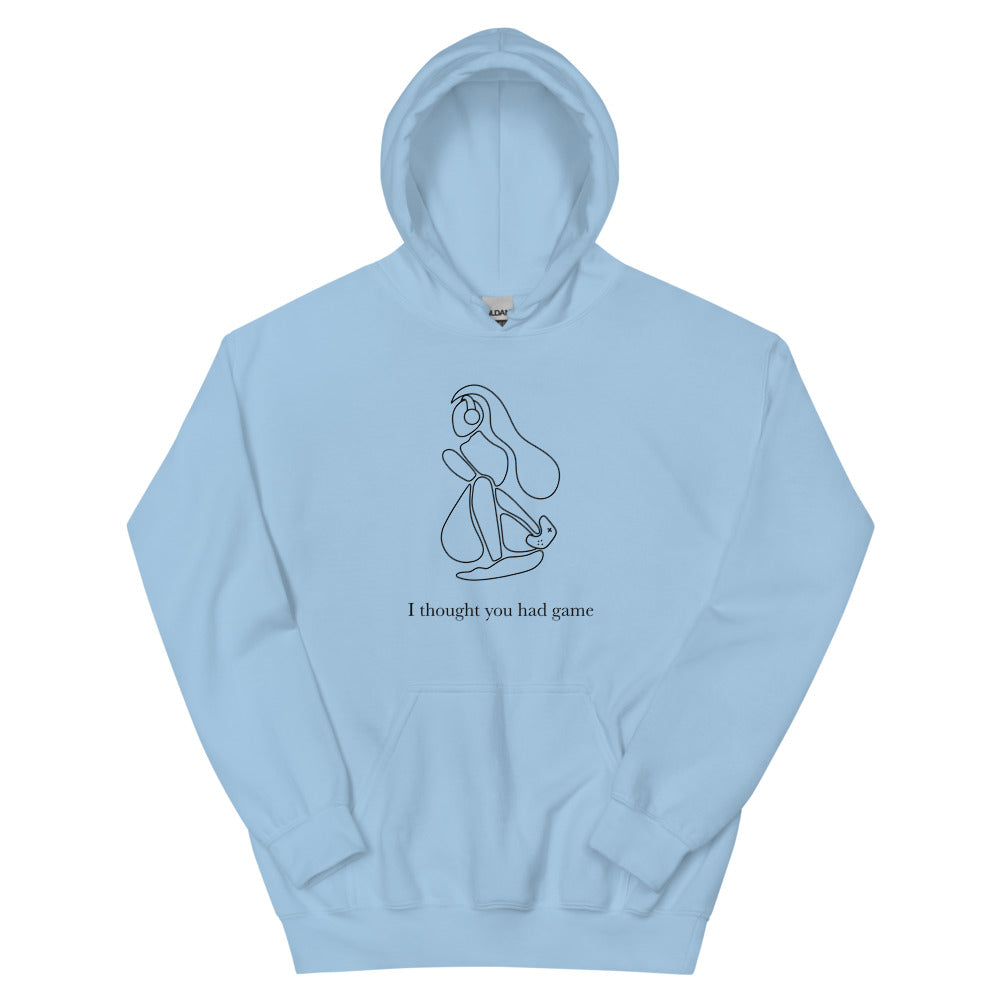 I Thought You Had Game | Unisex Hoodie | Feminist Gamer Threads and Thistles Inventory Light Blue S