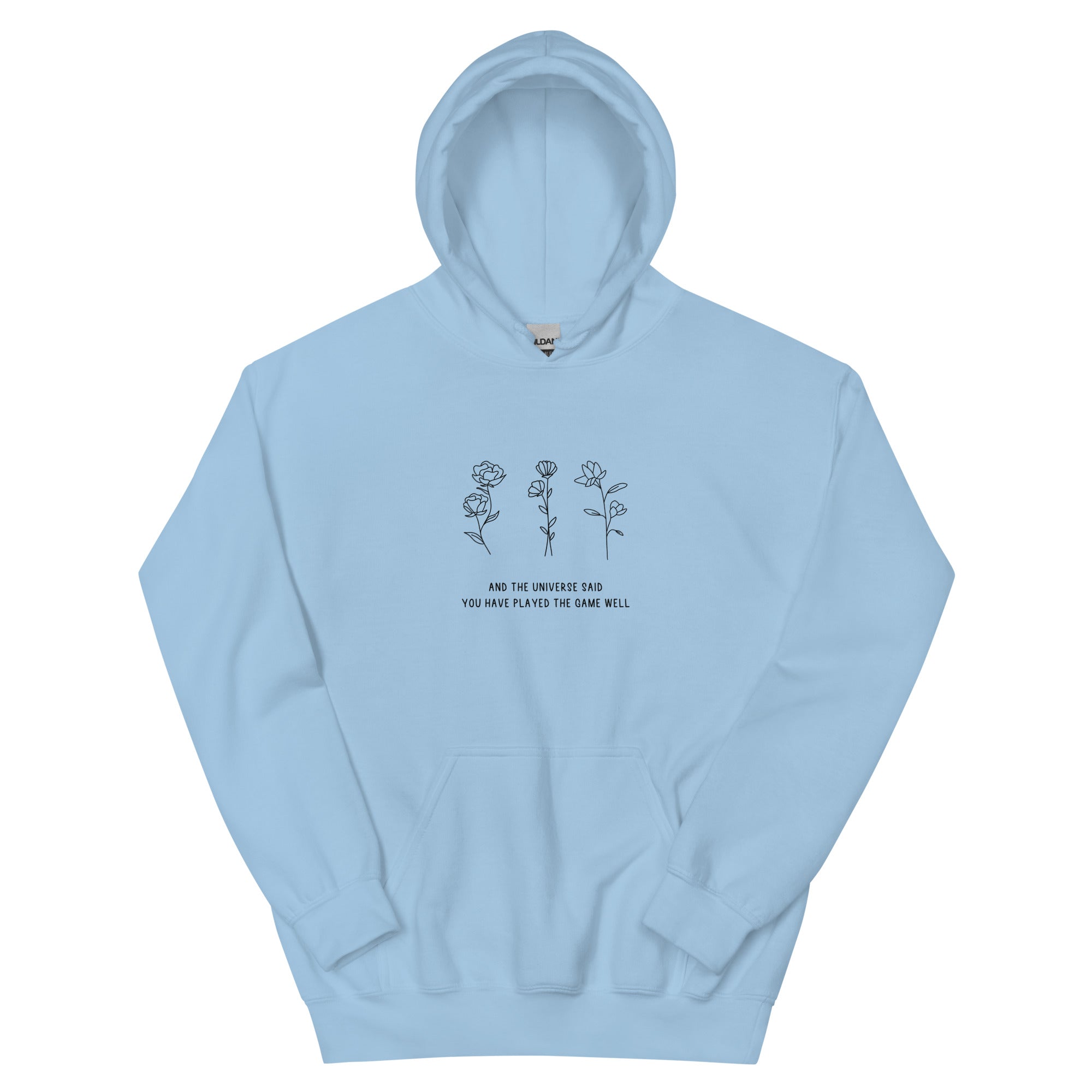 You Have Played the Game Well | Unisex Hoodie | Minecraft Threads and Thistles Inventory Light Blue S