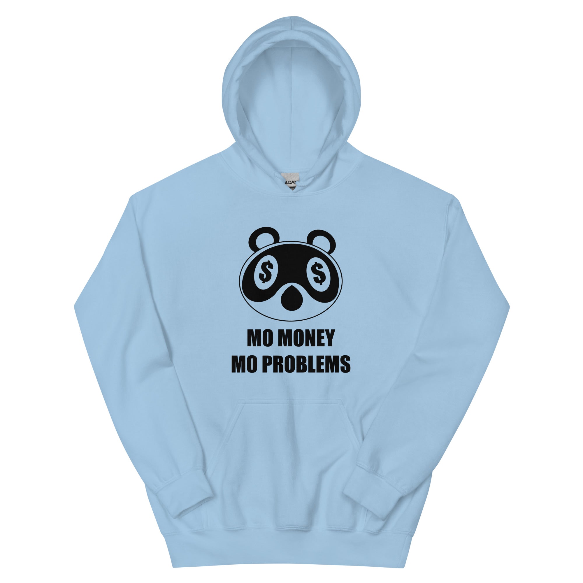 Mo Money Mo Problems | Unisex Hoodie | Animal Crossing Threads and Thistles Inventory Light Blue S