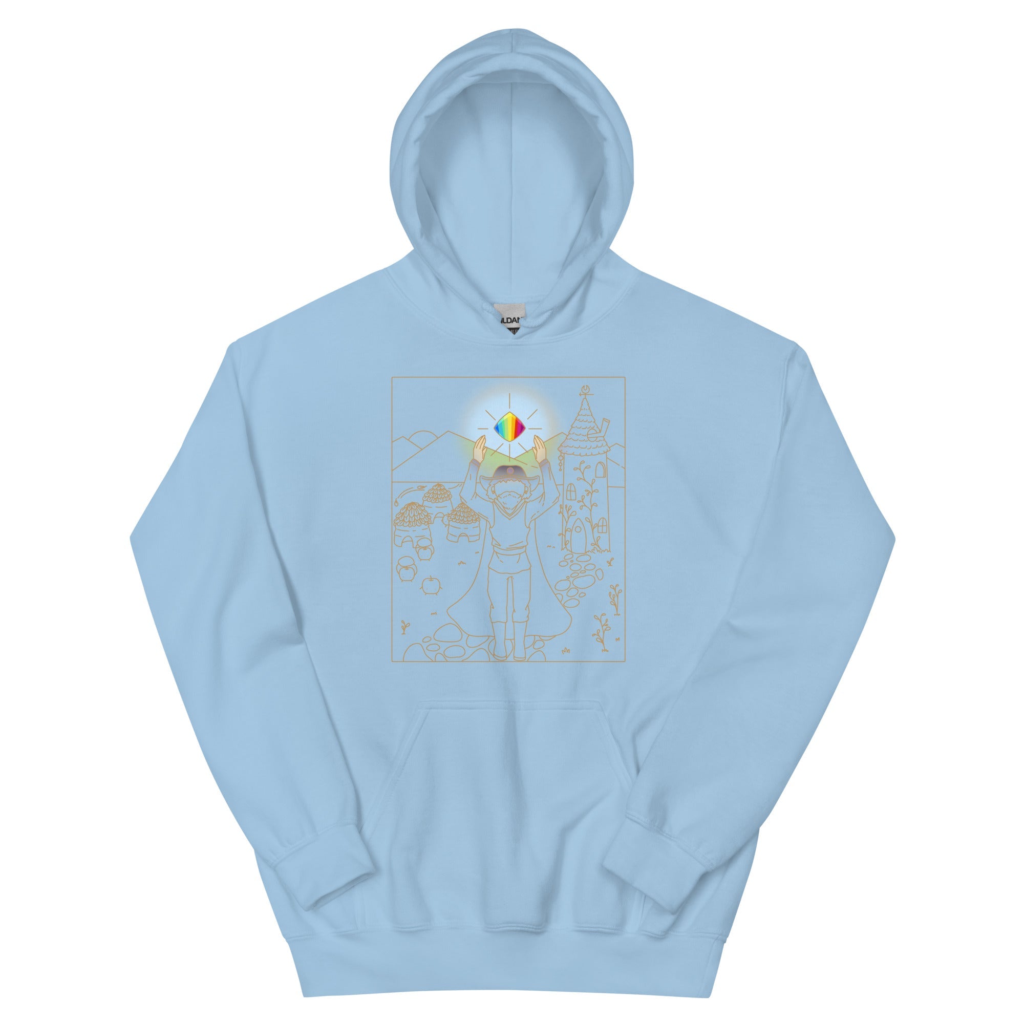 Wizard Tarot | Unisex Hoodie | Stardew Valley Threads and Thistles Inventory Light Blue S