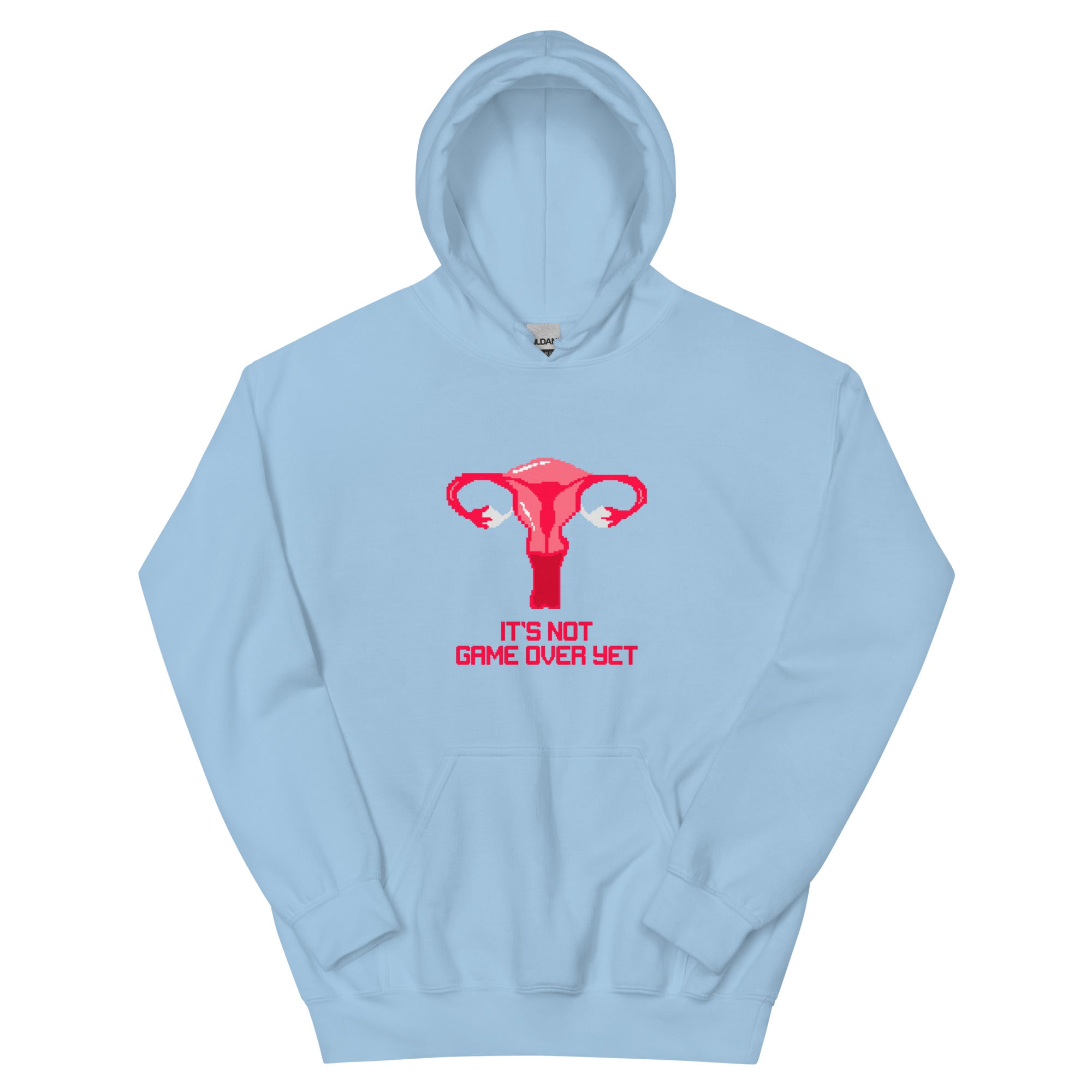 It's Not Game Over Yet | Unisex Hoodie | Feminist Gamer Threads and Thistles Inventory Light Blue S