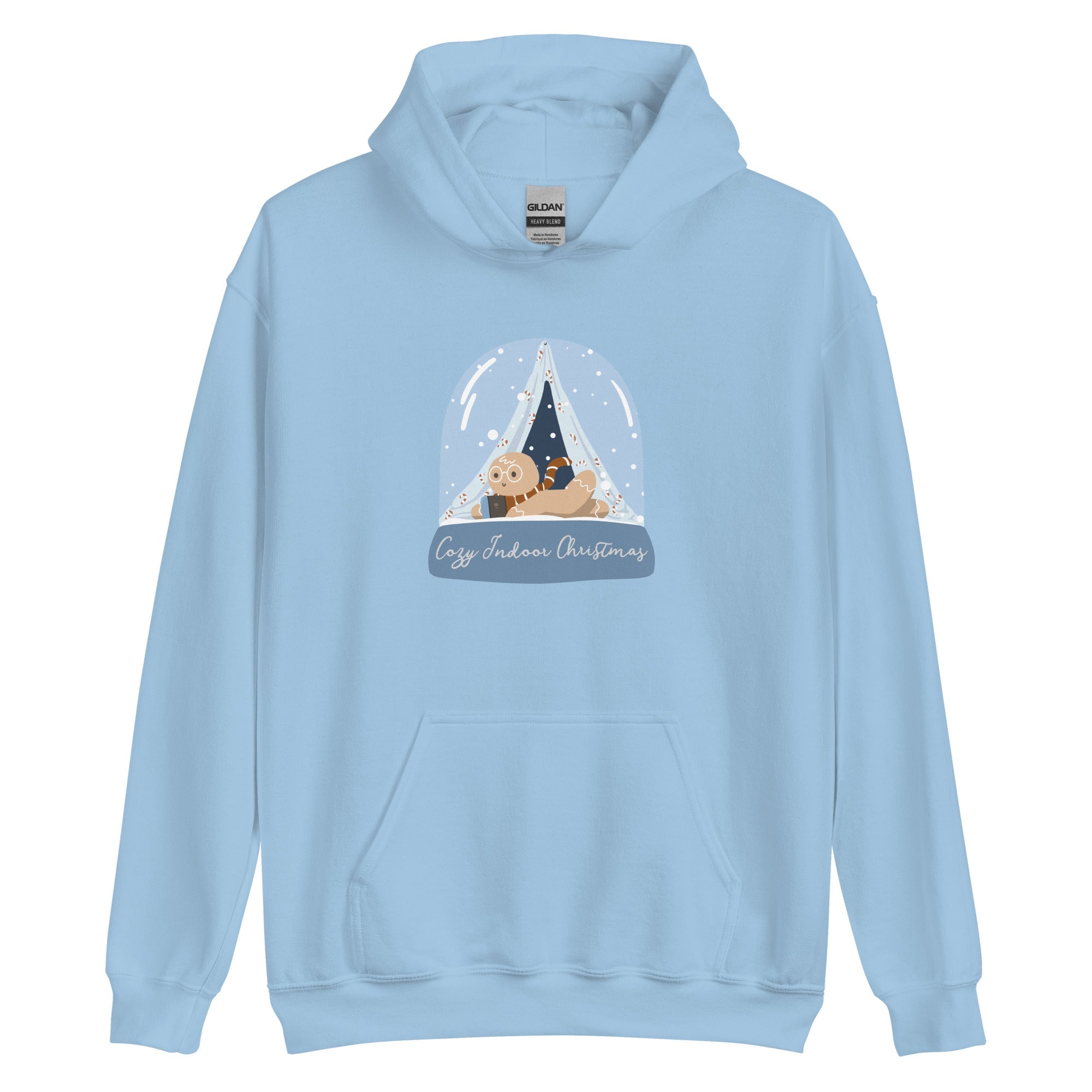 Cozy Christmas Gingy | Unisex Hoodie Threads & Thistles Inventory Light Blue S