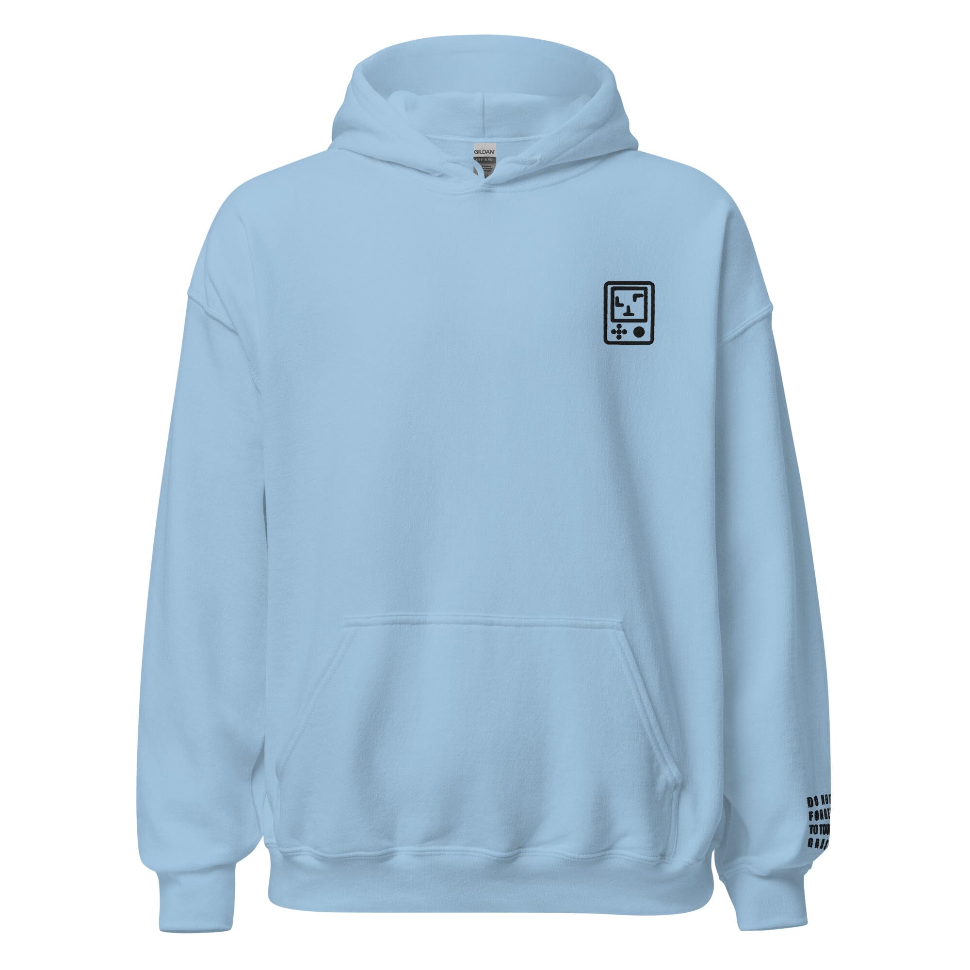 Touch Grass | Embroidered Unisex Hoodie | Gamer Affirmations Threads & Thistles Inventory Light Blue S