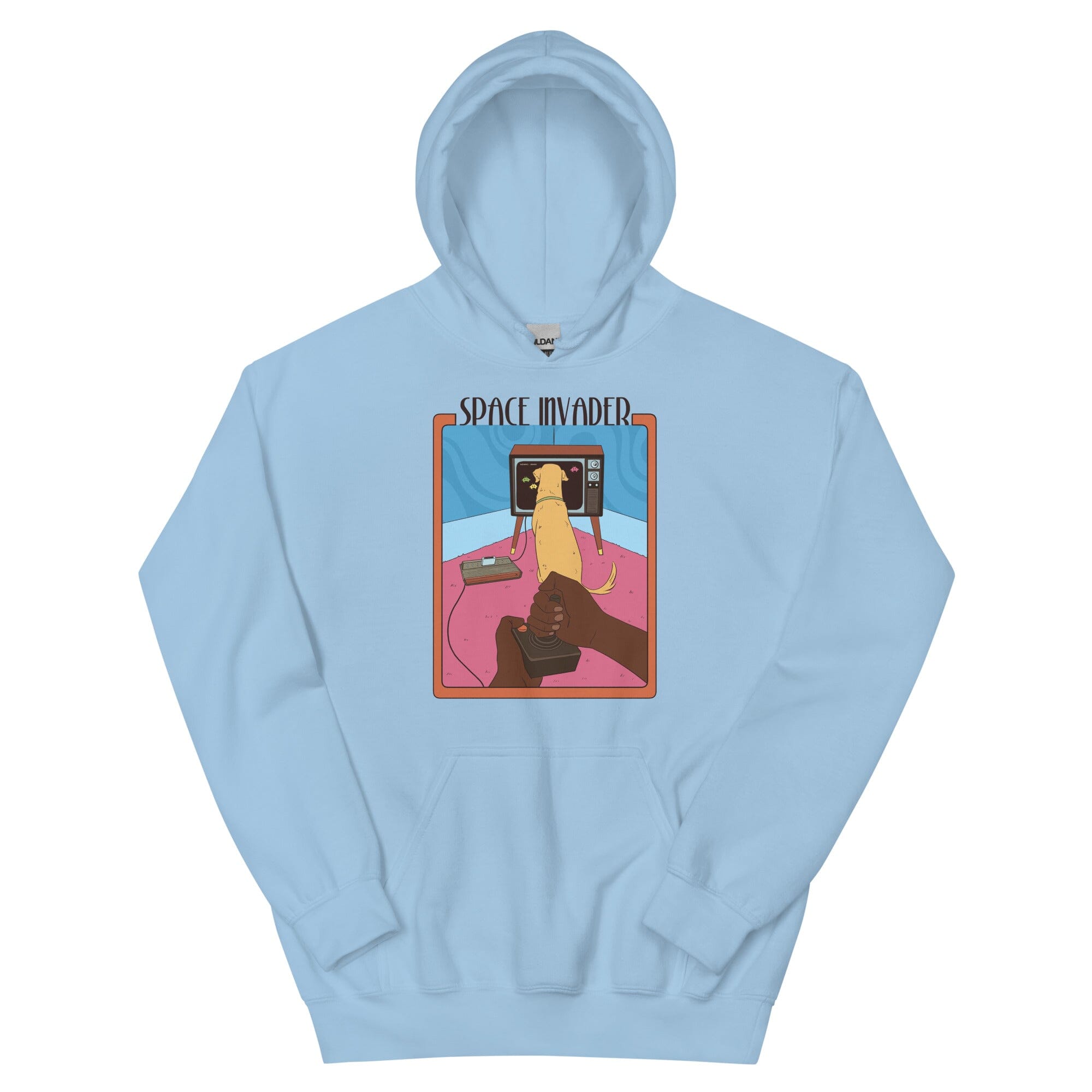 Space Invader | Unisex Hoodie | Retro Gaming Threads & Thistles Inventory Light Blue S