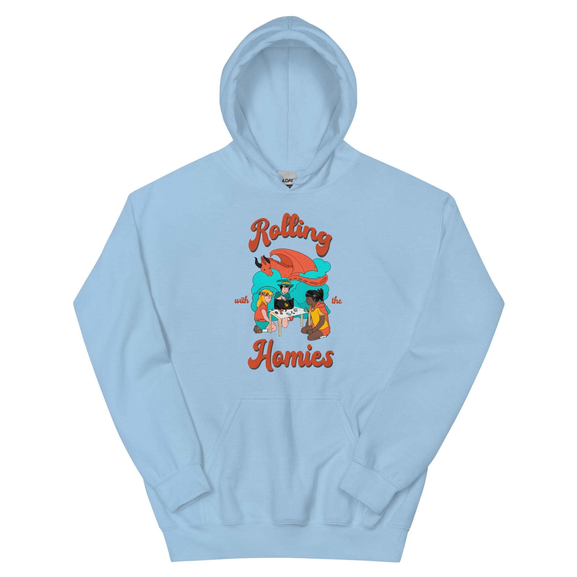 Rolling with the Homies | Unisex Hoodie | Retro Gaming Threads & Thistles Inventory Light Blue S
