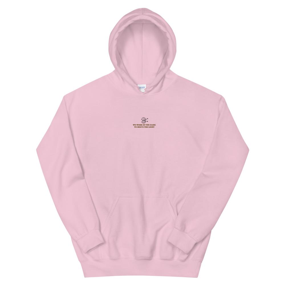 Serve the Light | Embroidered Unisex Hoodie | Assassin's Creed Threads and Thistles Inventory Light Pink S 