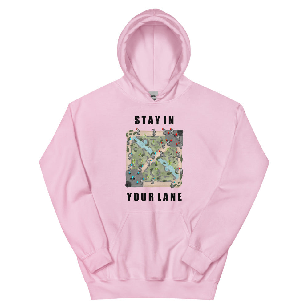 Stay In Your Lane | Unisex Hoodie | League of Legends Threads and Thistles Inventory Light Pink S