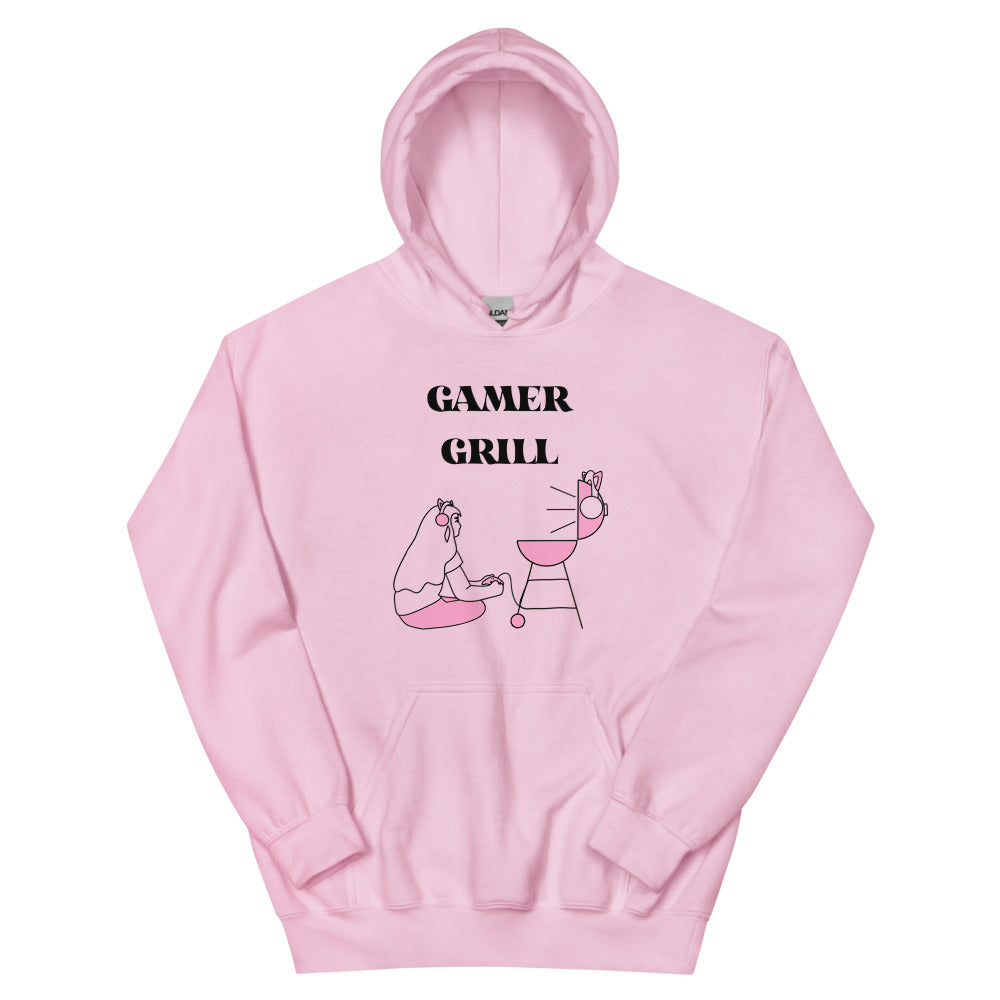 Gamer Grill | Unisex Hoodie | Feminist Gamer Threads and Thistles Inventory Light Pink S