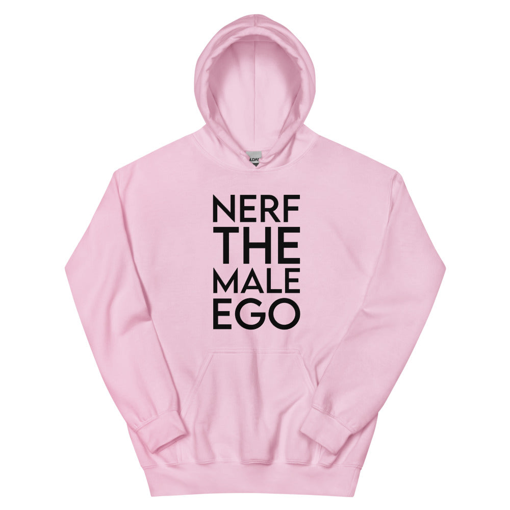 Nerf the Male Ego | Unisex Hoodie | Feminist Gamer Threads and Thistles Inventory Light Pink S