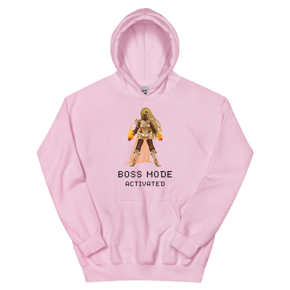 Boss mode | Unisex Hoodie | Feminist Gamer Threads and Thistles Inventory Light Pink S