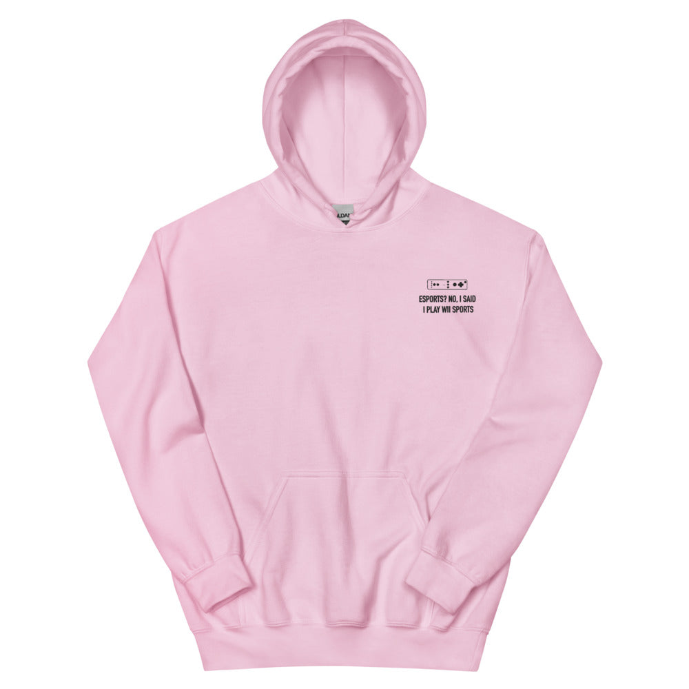Wii Sports | Embroidered Unisex Hoodie | Feminist Gamer Threads and Thistles Inventory Light Pink S