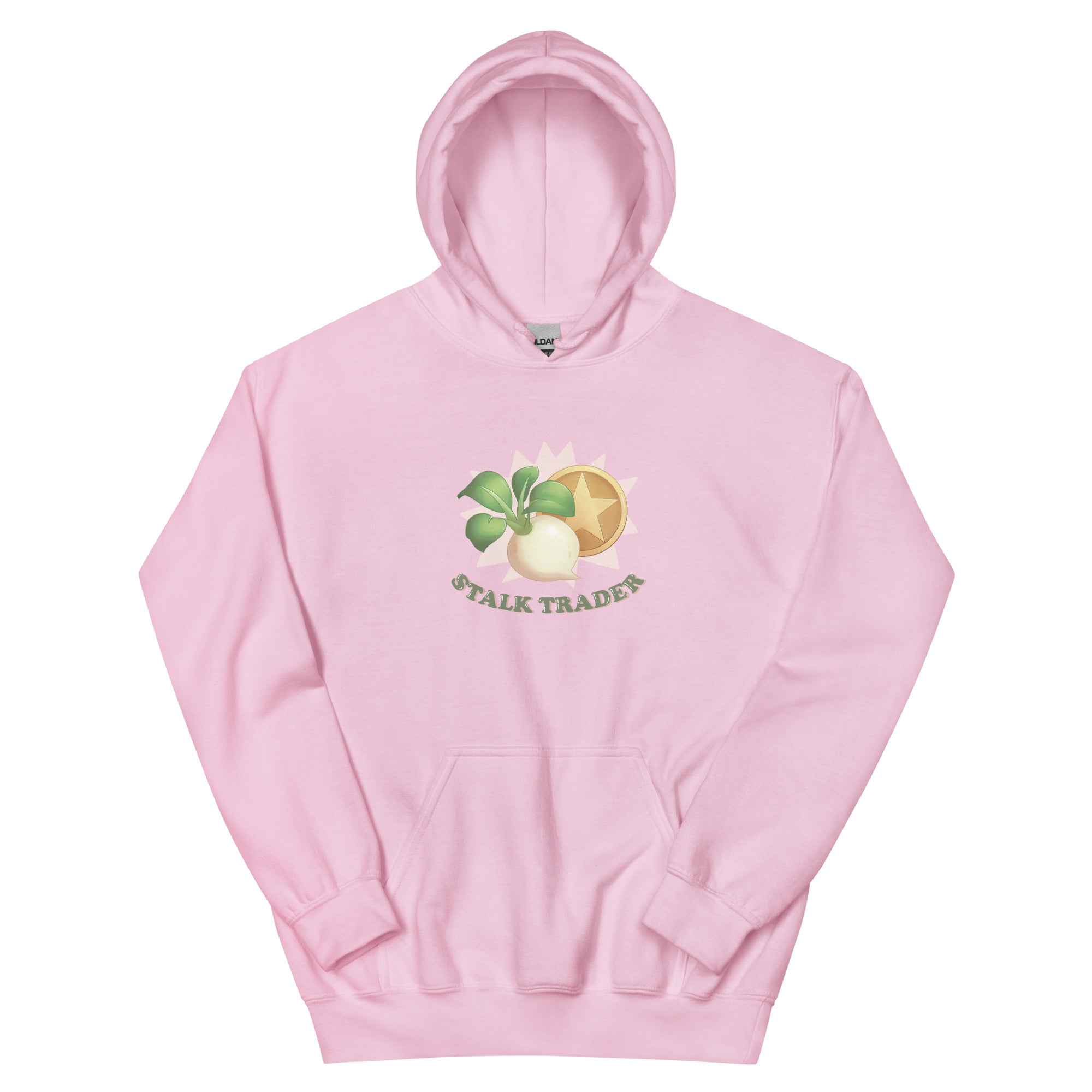 Stalk Trader | Unisex Hoodie | Animal Crossing Threads and Thistles Inventory Light Pink S