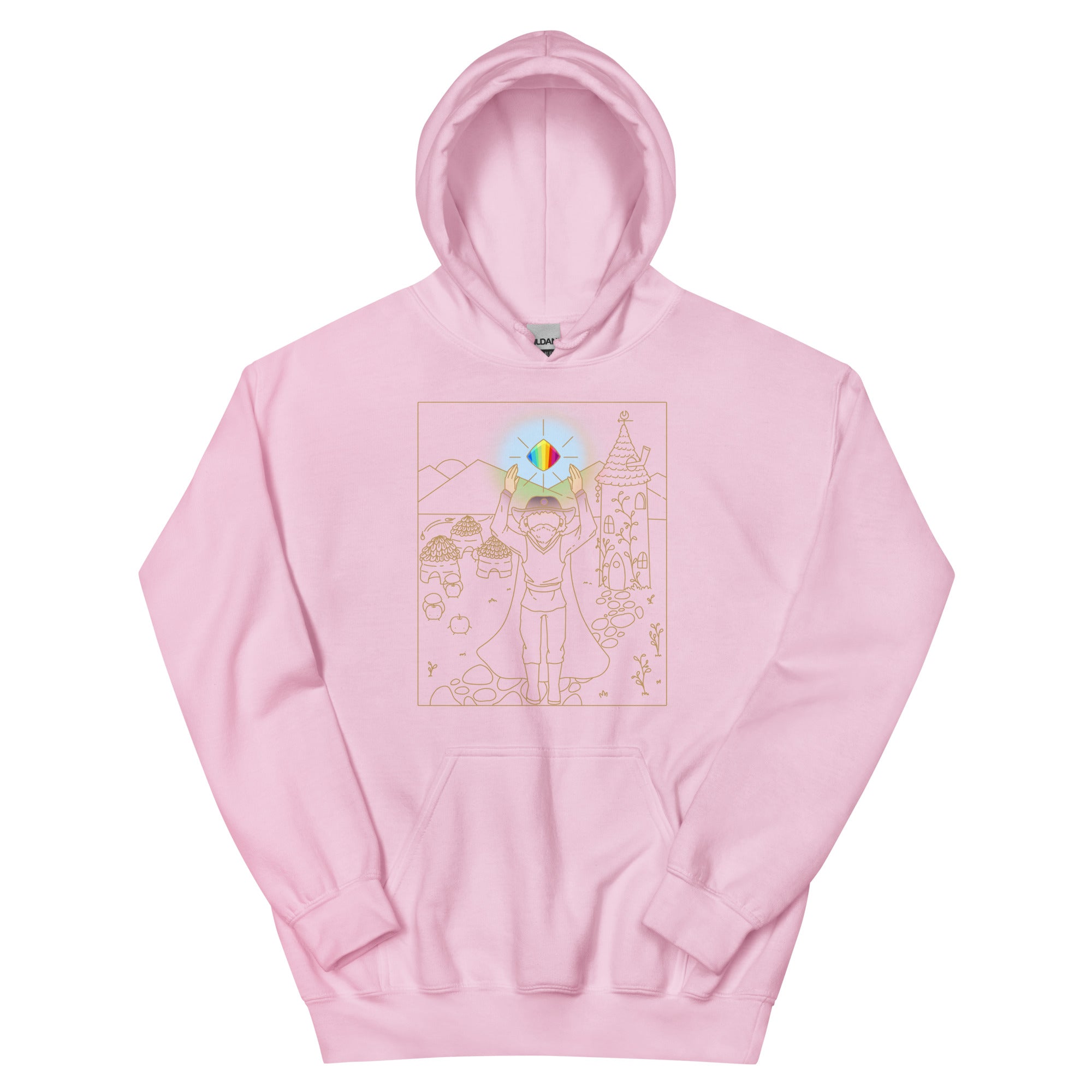 Wizard Tarot | Unisex Hoodie | Stardew Valley Threads and Thistles Inventory Light Pink S