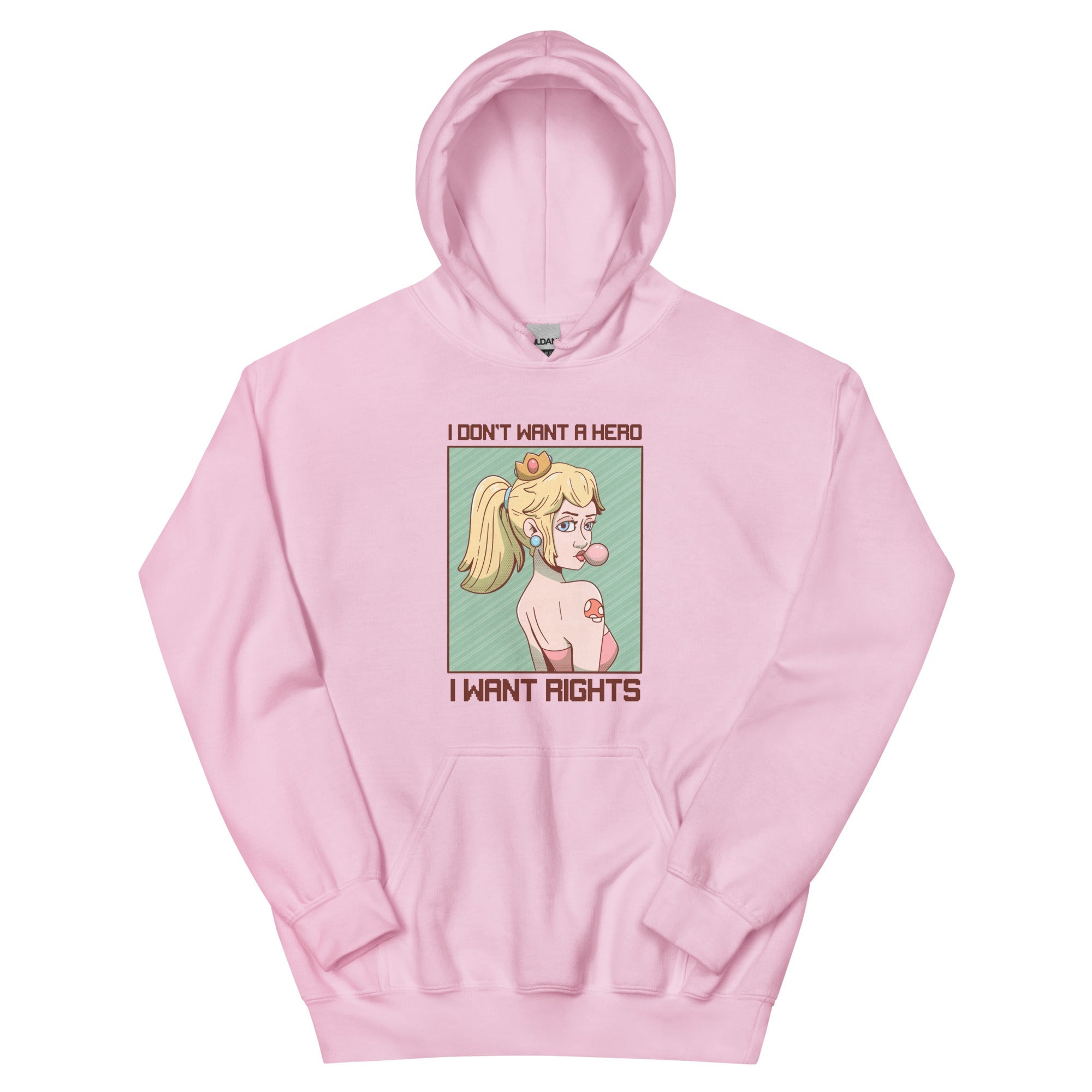 I Want Rights | Unisex Hoodie | Feminist Gamer Threads and Thistles Inventory Light Pink S