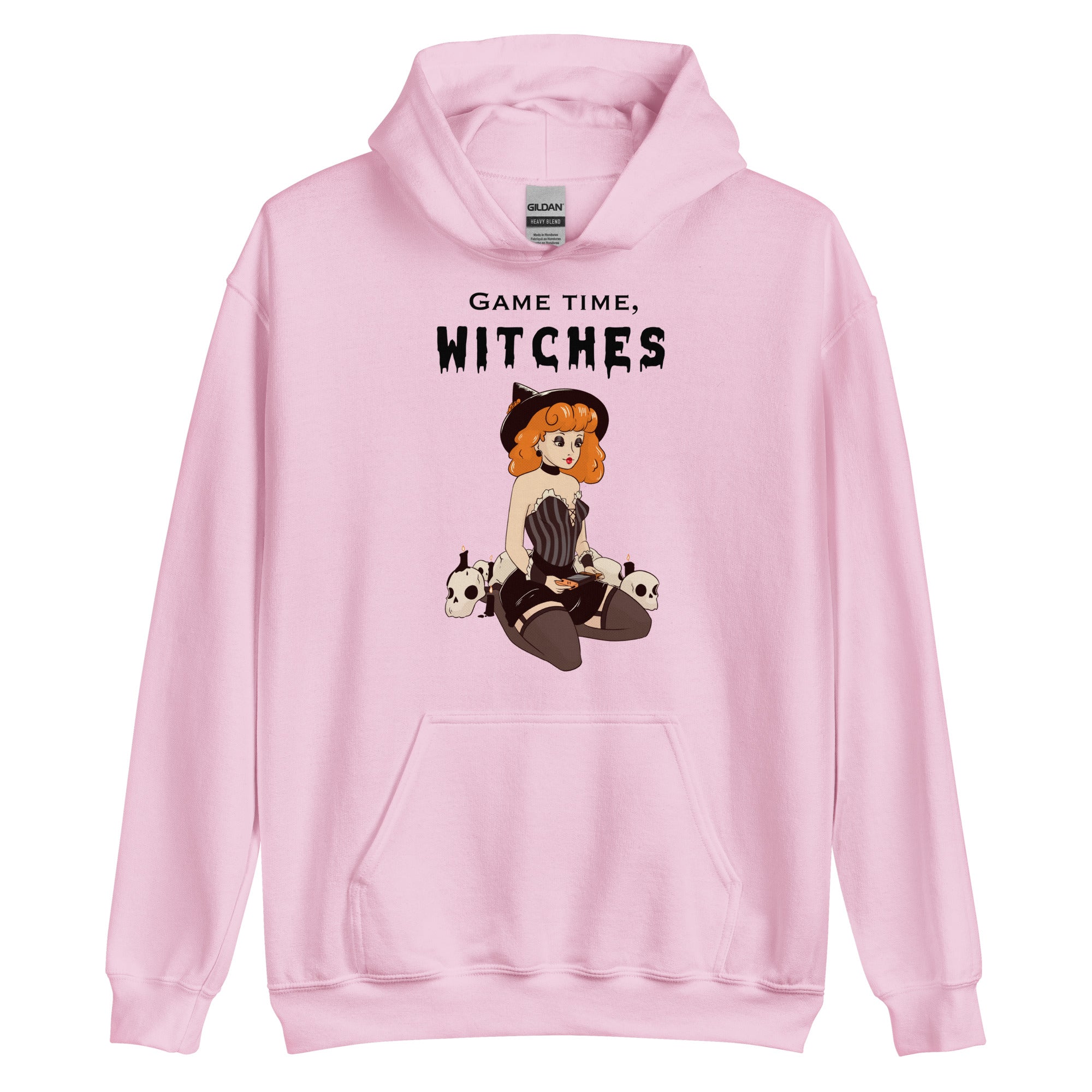Game Time, Witches | Fall Unisex Hoodie Threads & Thistles Inventory Light Pink S