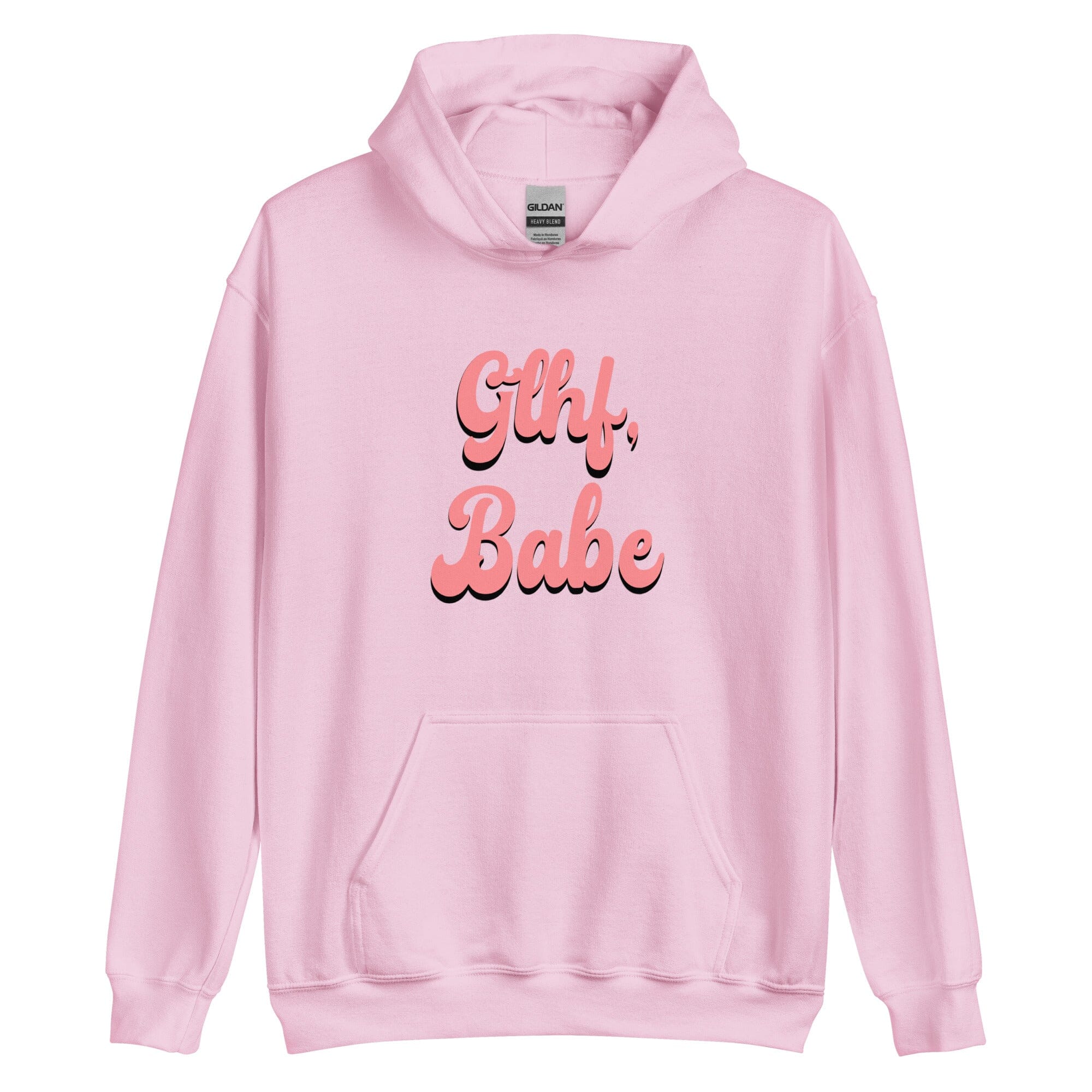 GLHF, Babe | Unisex Hoodie | Gamer Affirmations Threads & Thistles Inventory Light Pink S