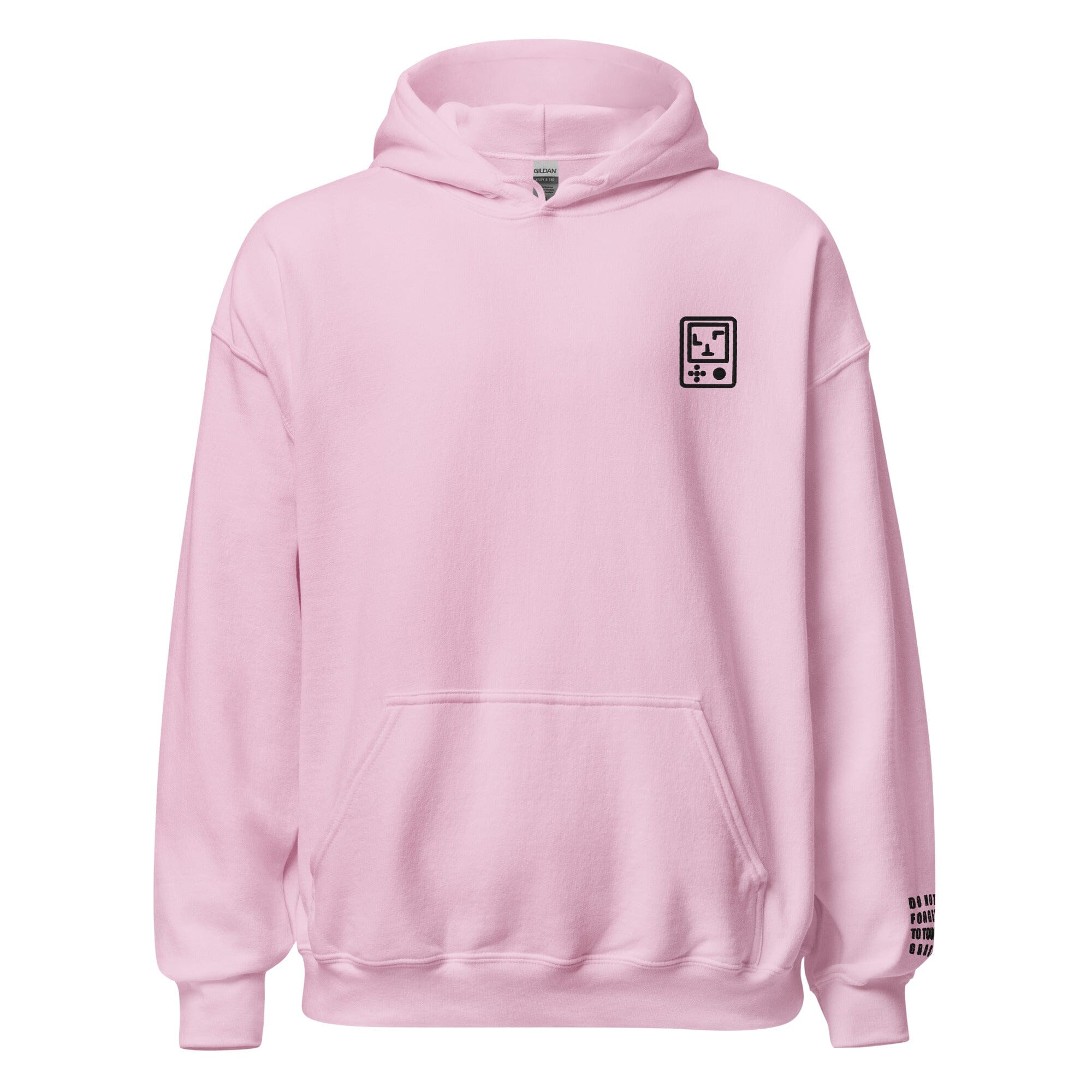 Touch Grass | Embroidered Unisex Hoodie | Gamer Affirmations Threads & Thistles Inventory Light Pink S