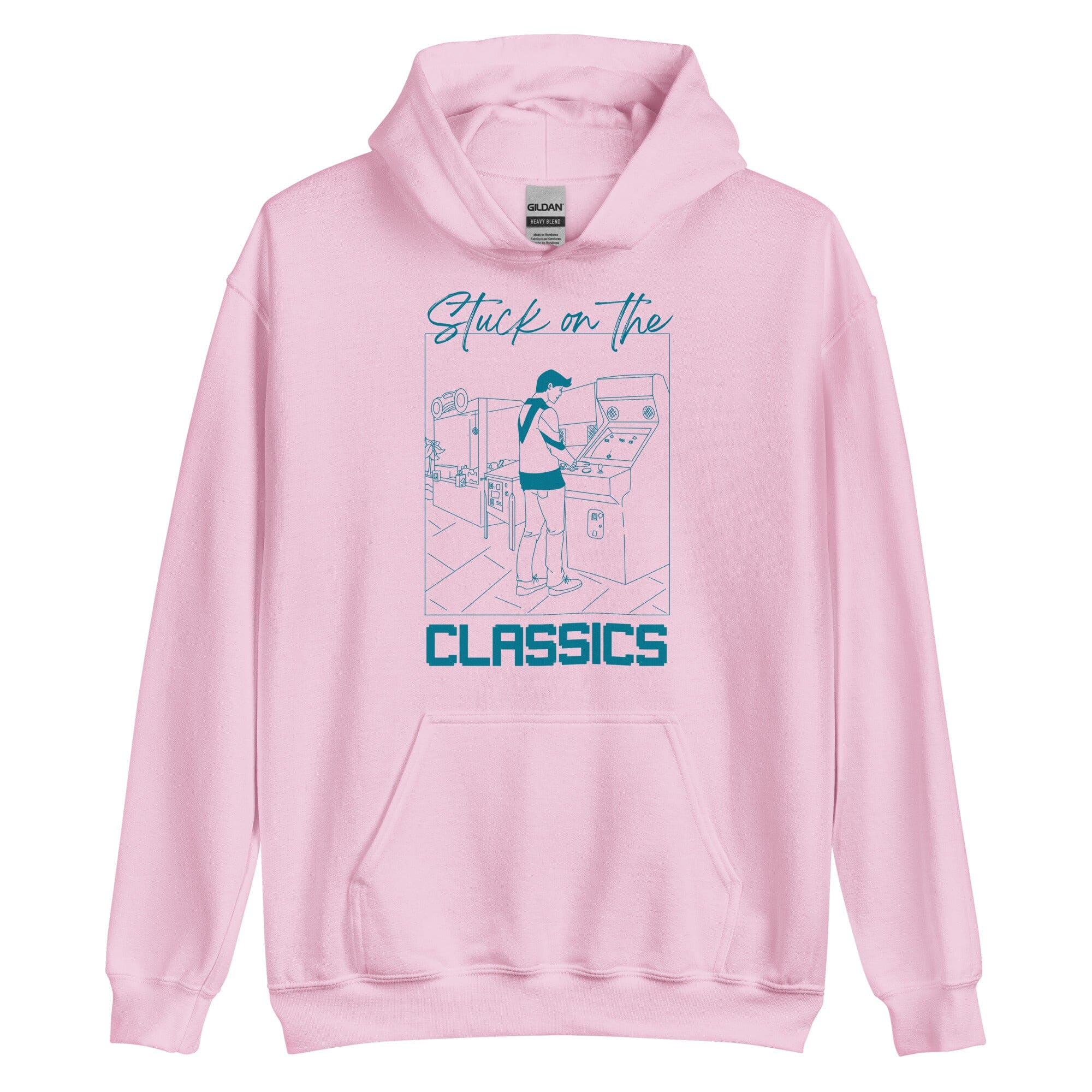 Stuck on the Classics | Unisex Hoodie | Retro Gaming Threads & Thistles Inventory Light Pink S