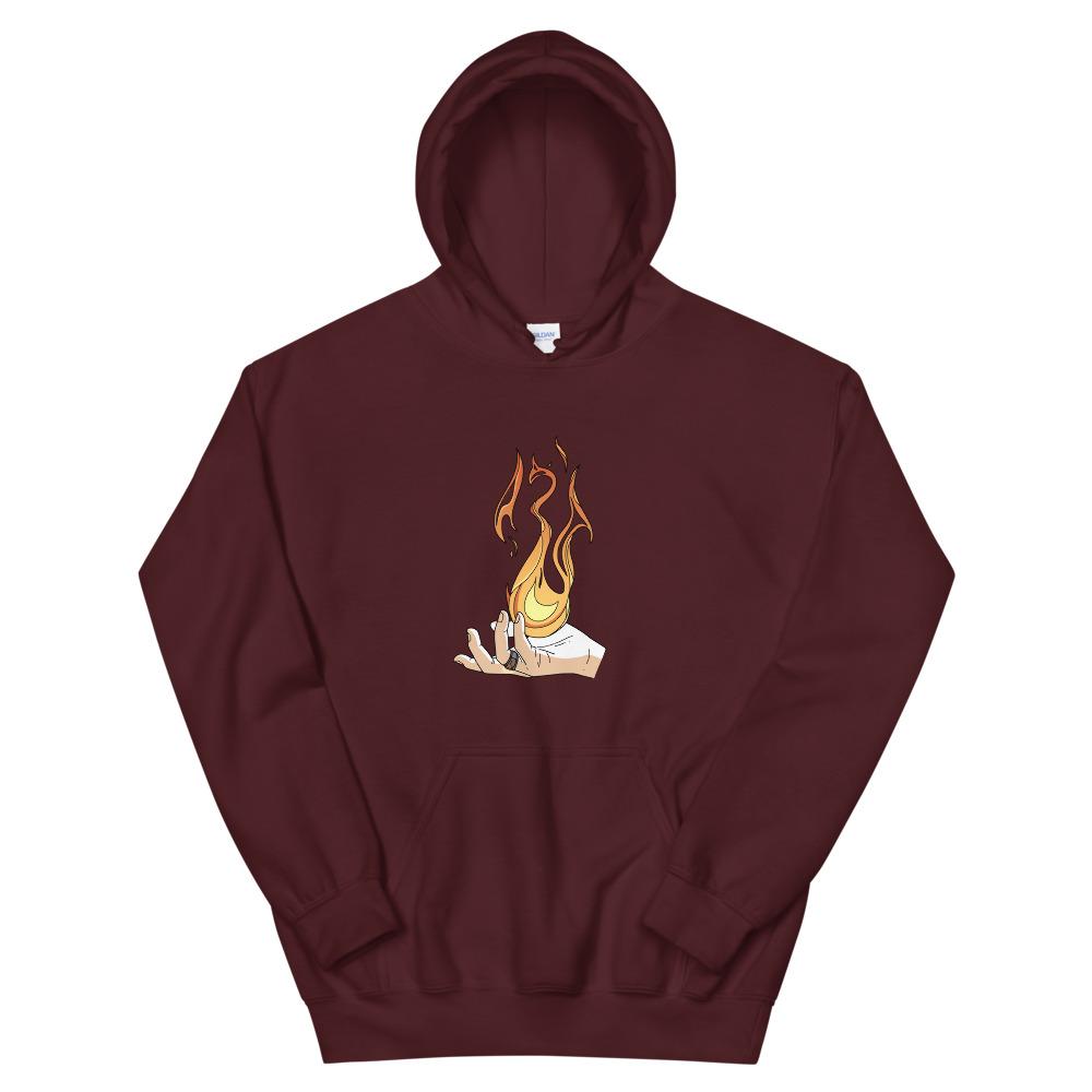 Destruction Spell | Unisex Hoodie | Skyrim Threads and Thistles Inventory Maroon S
