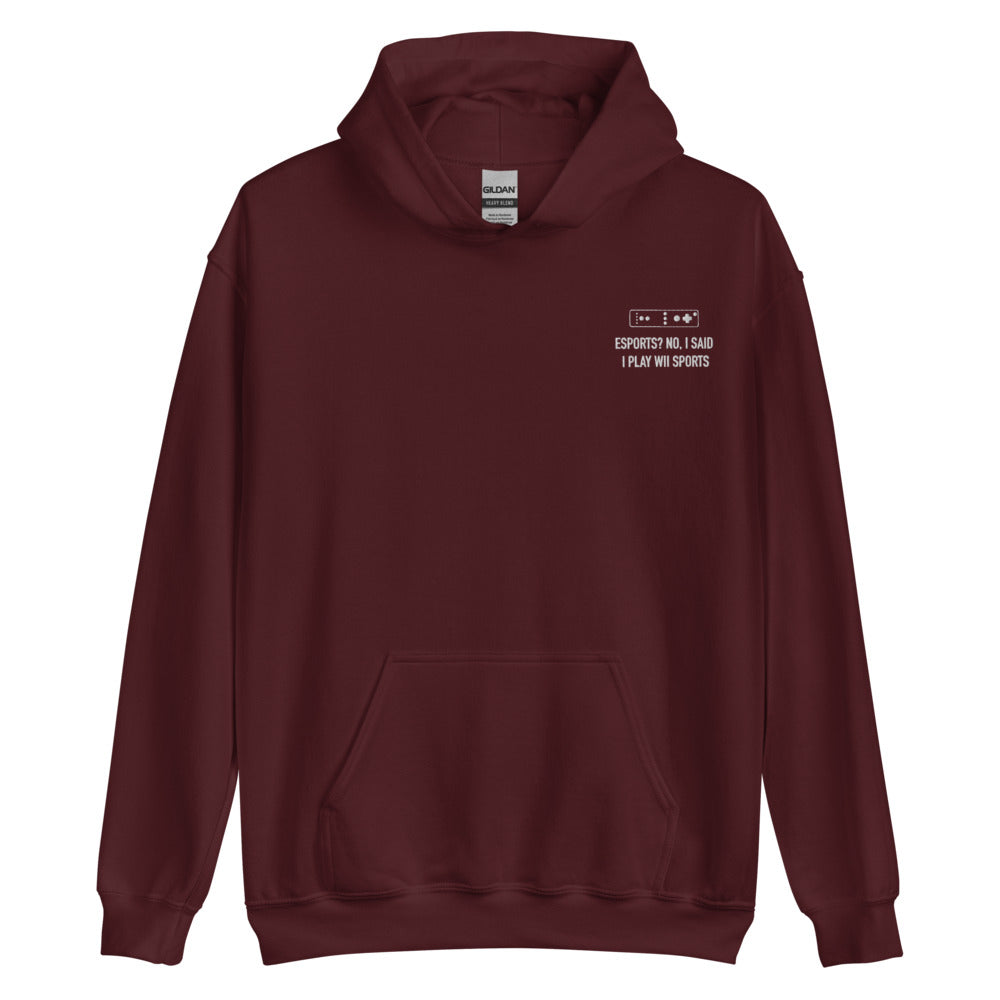 Wii Sports | Embroidered Unisex Hoodie | Feminist Gamer Threads and Thistles Inventory Maroon S
