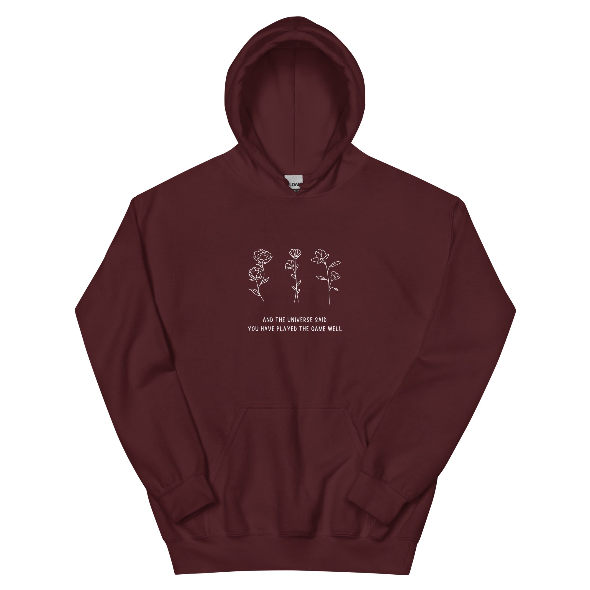 You Have Played the Game Well | Unisex Hoodie | Minecraft Threads and Thistles Inventory Maroon S