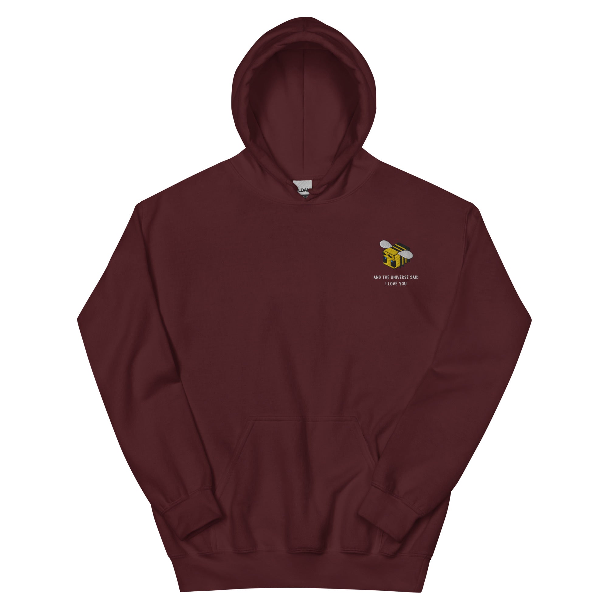 The Universe Said I Love You | Unisex Hoodie | Minecraft Threads and Thistles Inventory Maroon S