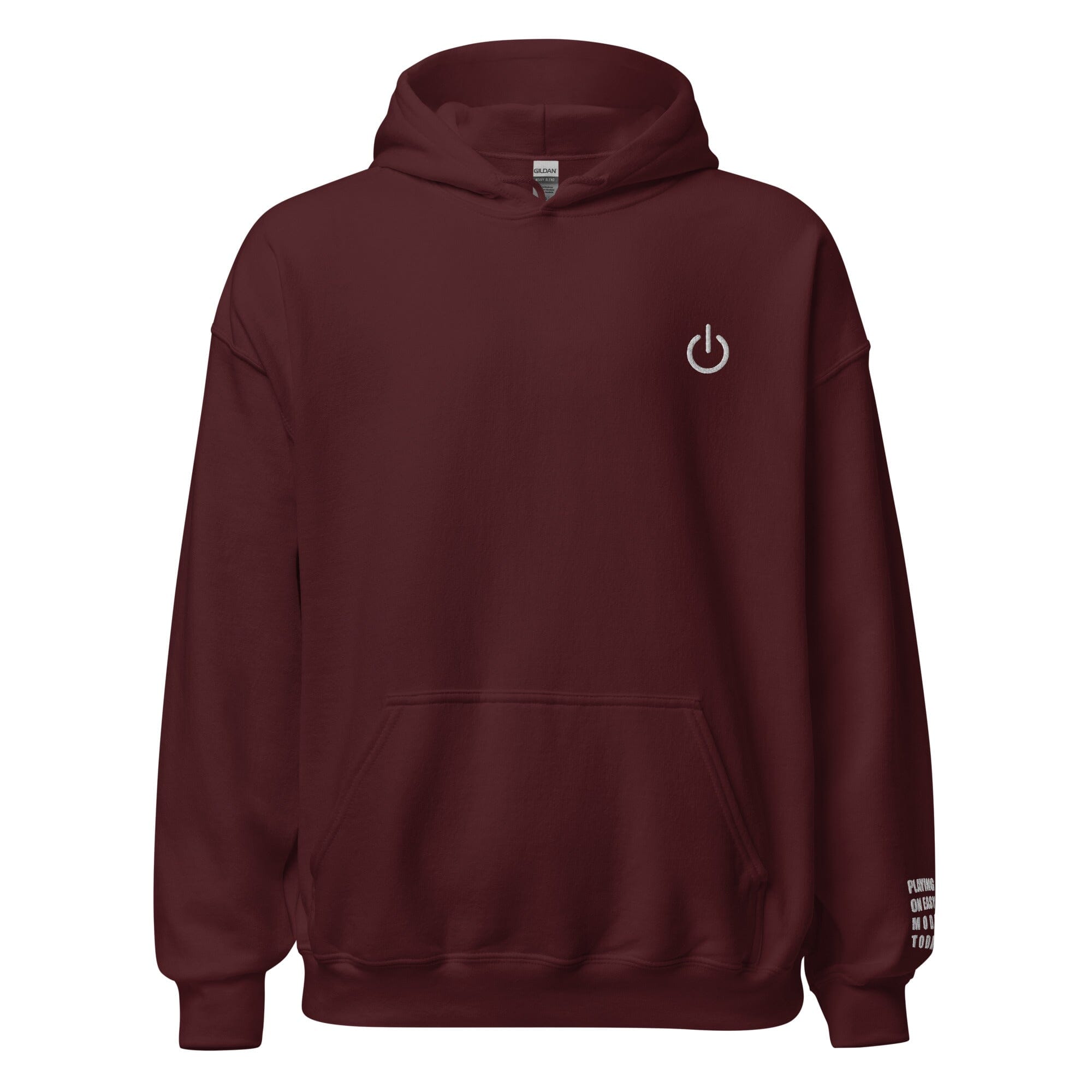Playing on Easy Mode | Unisex Hoodie | Gamer Affirmations Threads & Thistles Inventory Maroon S