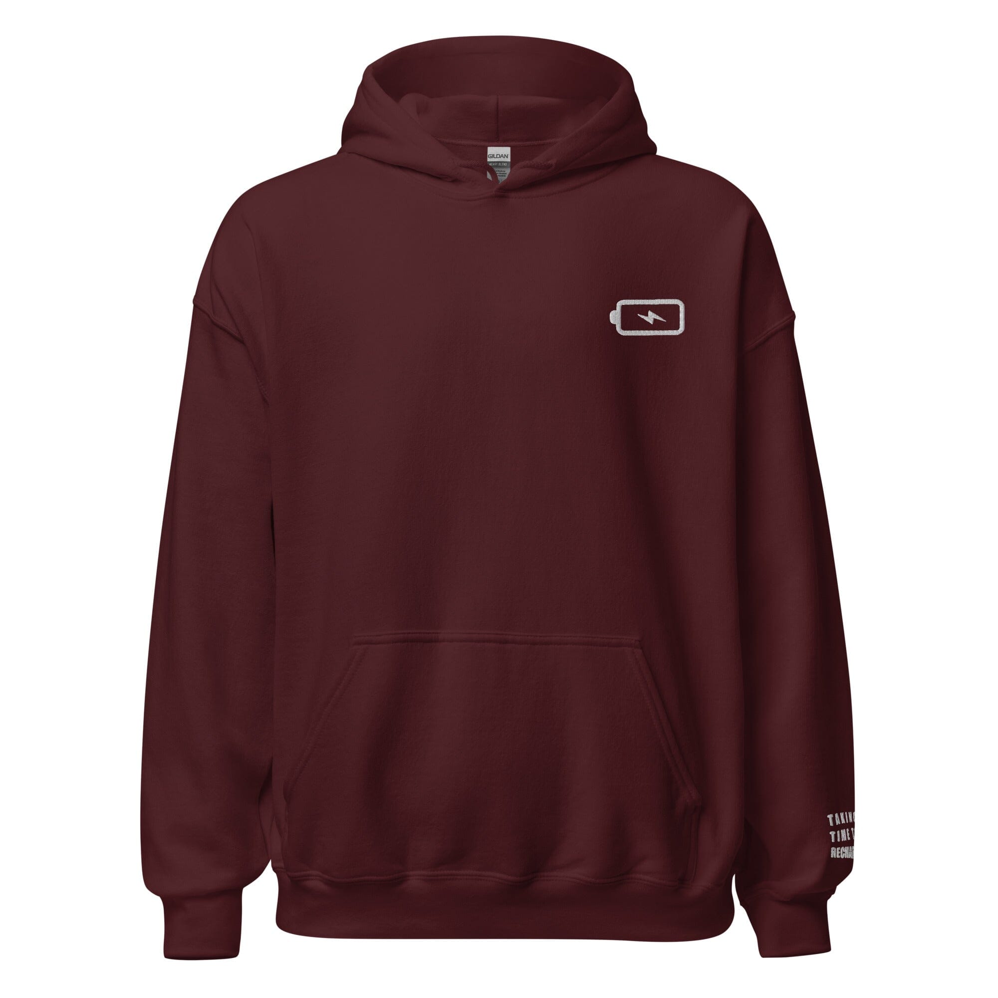Taking Time to Recharge | Unisex Hoodie | Gamer Affirmations Threads & Thistles Inventory Maroon S