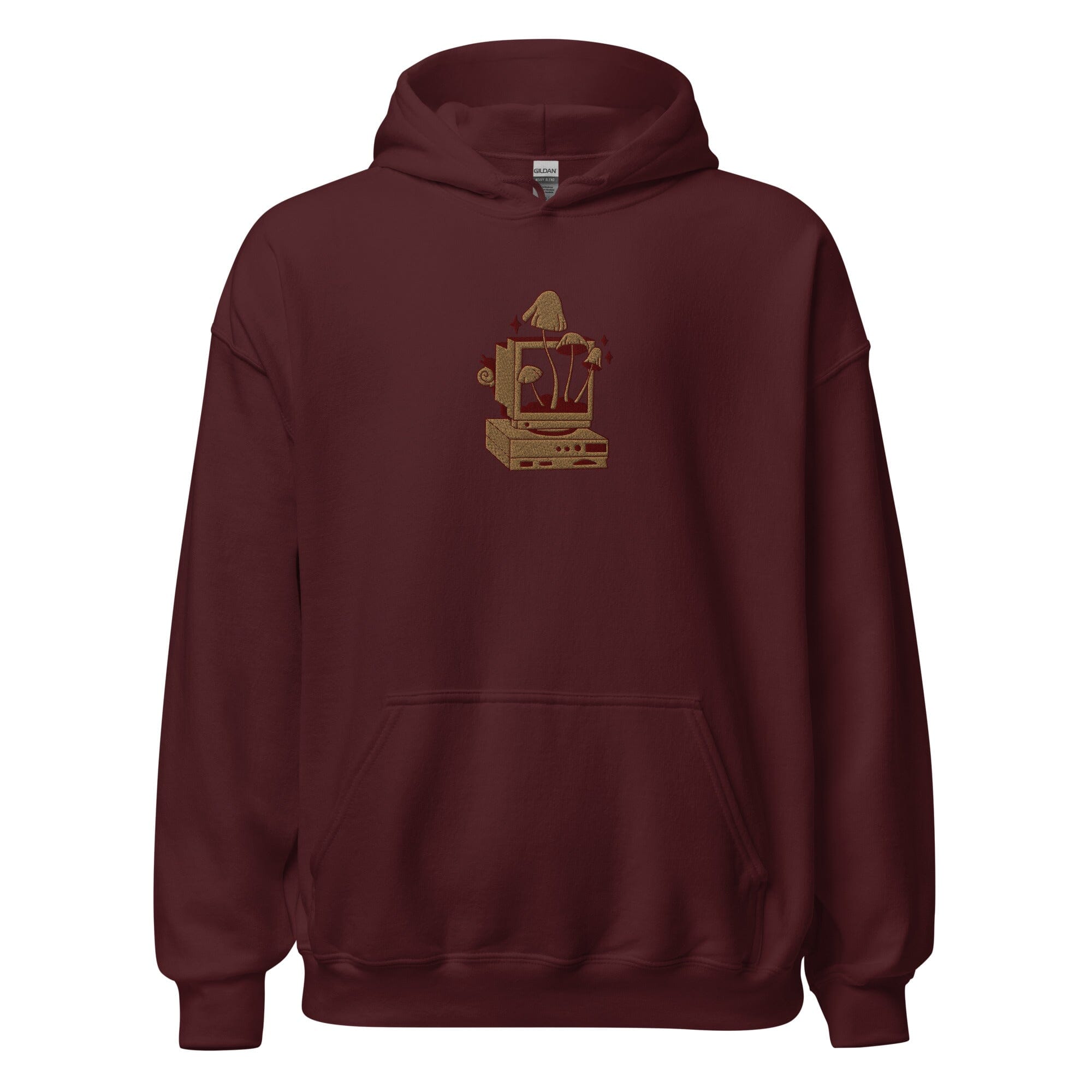 Cozy PC Gaming | Embroidered Unisex Hoodie | Cozy Gamer Threads & Thistles Inventory Maroon S