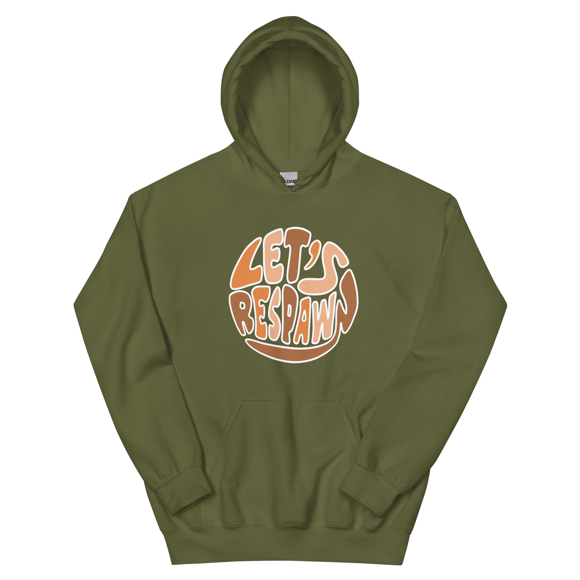 Let's Respawn | Unisex Hoodie Threads and Thistles Inventory Military Green S
