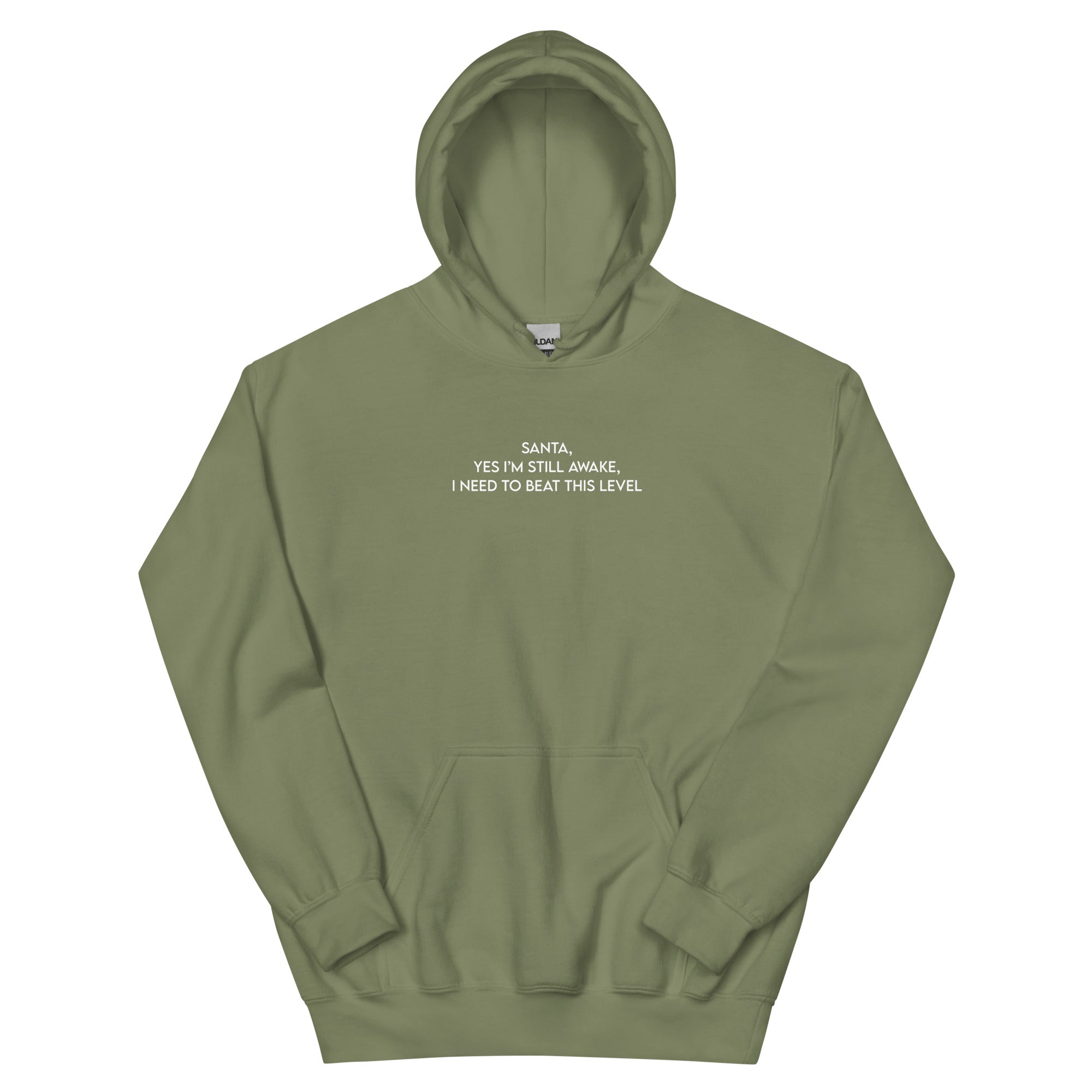 Santa, I'm Still Awake | Unisex Hoodie | Cozy Gamer Christmas Threads & Thistles Inventory Military Green S