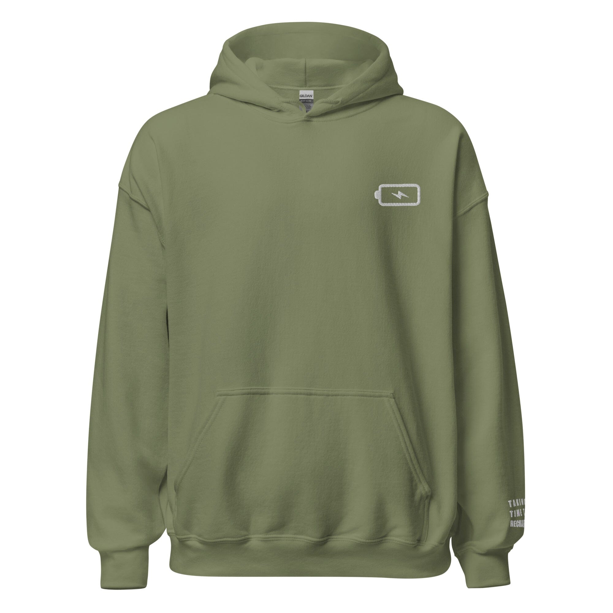 Taking Time to Recharge | Unisex Hoodie | Gamer Affirmations Threads & Thistles Inventory Military Green S