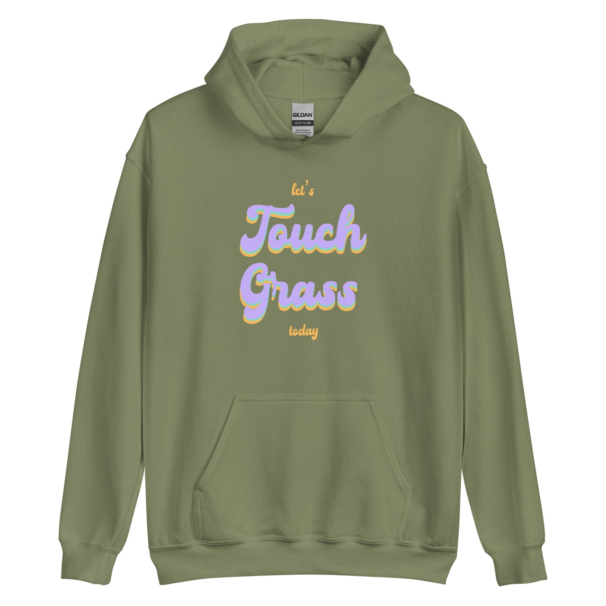 Touch Grass | Unisex Hoodie | Gamer Affirmations Threads & Thistles Inventory Military Green S