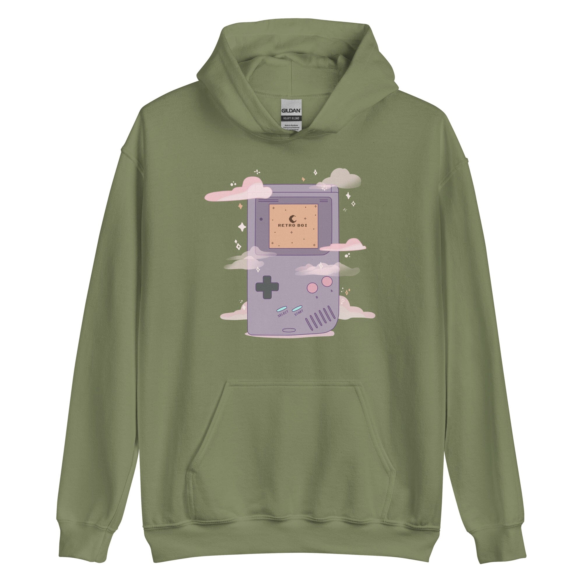 Retro Boi | Unisex Hoodie | Retro Gaming Threads & Thistles Inventory Military Green S