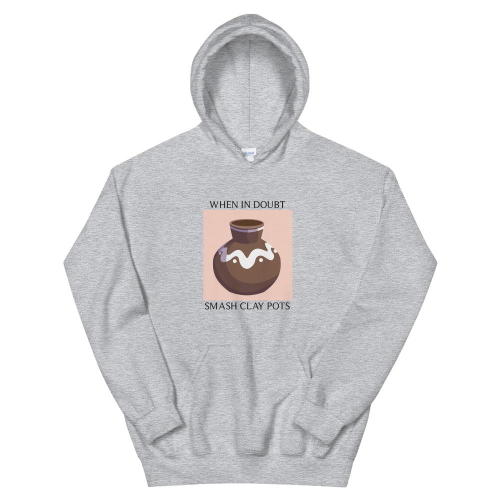 Smash Clay Pots | Unisex Hoodie | The Legend of Zelda Threads and Thistles Inventory Sport Grey S